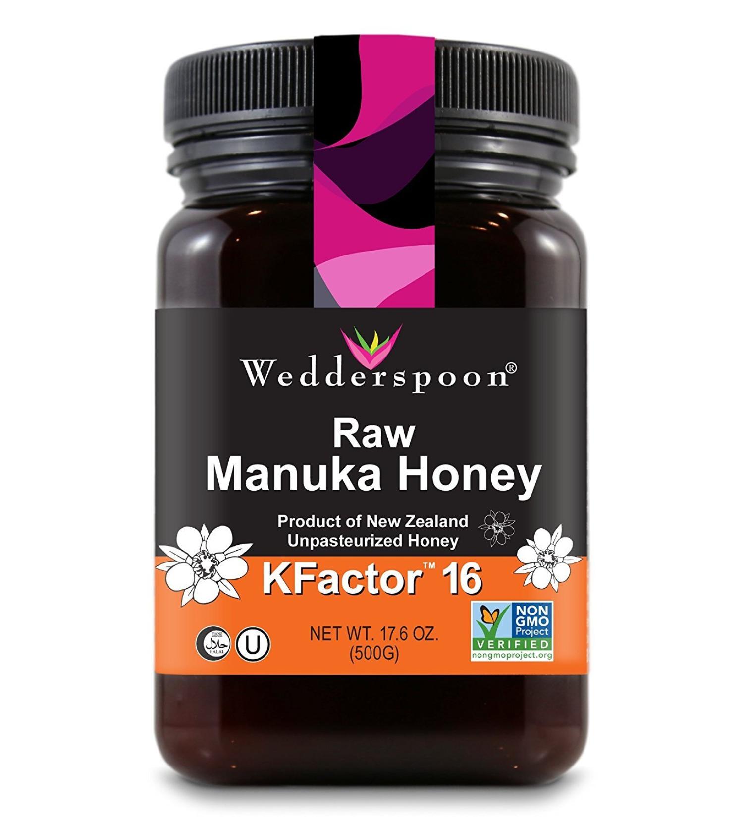 Wedderspoon 100% Raw Manuka Honey KFactor 16 1Pack (17.6 oz Each)