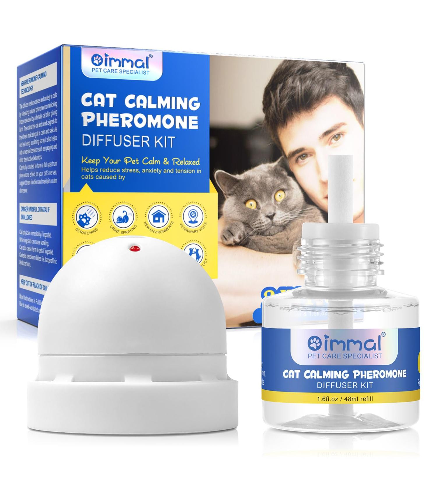 tkwwty Calm Home Diffuser Starter Kit For Cat with 30 Day Refill Natural De-Stress and Calming Plug-In Diffuser with 48 ml Refill Bottle - Buy Online on GoSupps.com