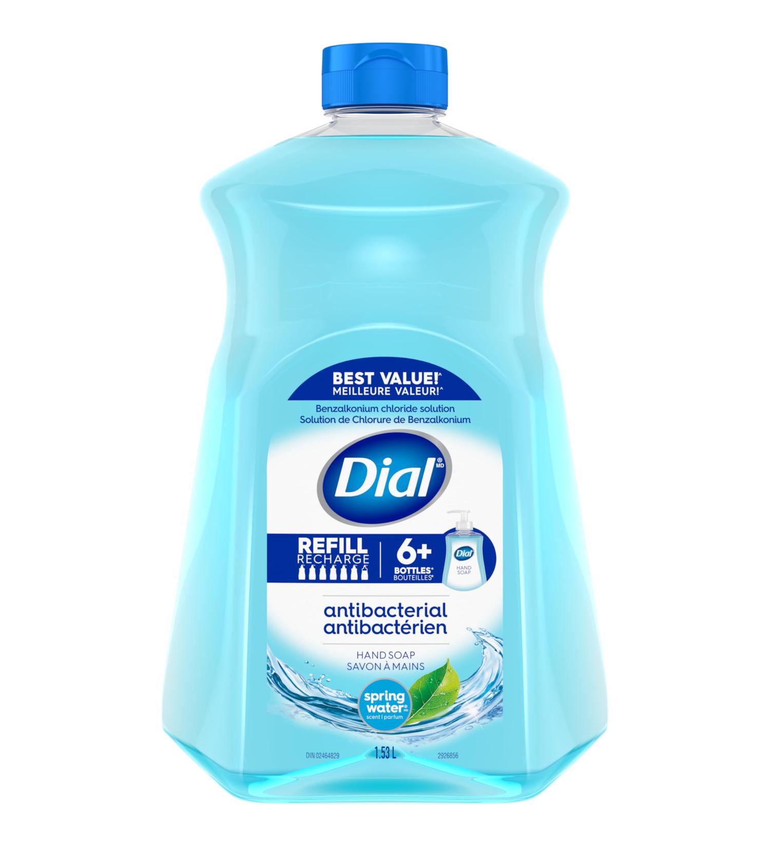Dial Antibacterial Liquid Hand Soap Refill Spring Water 1.53L Blue - Buy Online on GoSupps.com