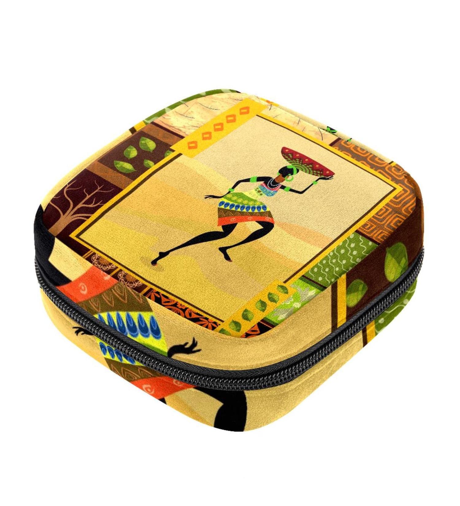 Shop Stylish African Women s Binding Storage Bag for Menstrual Pads & Cups - Portable Zipper Pocket for Teens & Women - Buy Online on GoSupps.com