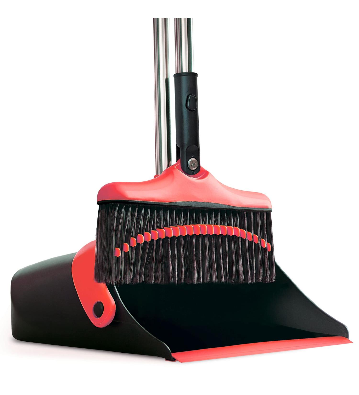 Long Handle Broom and Dustpan Set - Kitchen and Lobby Cleaning Combo - Red - Buy Online on GoSupps.com