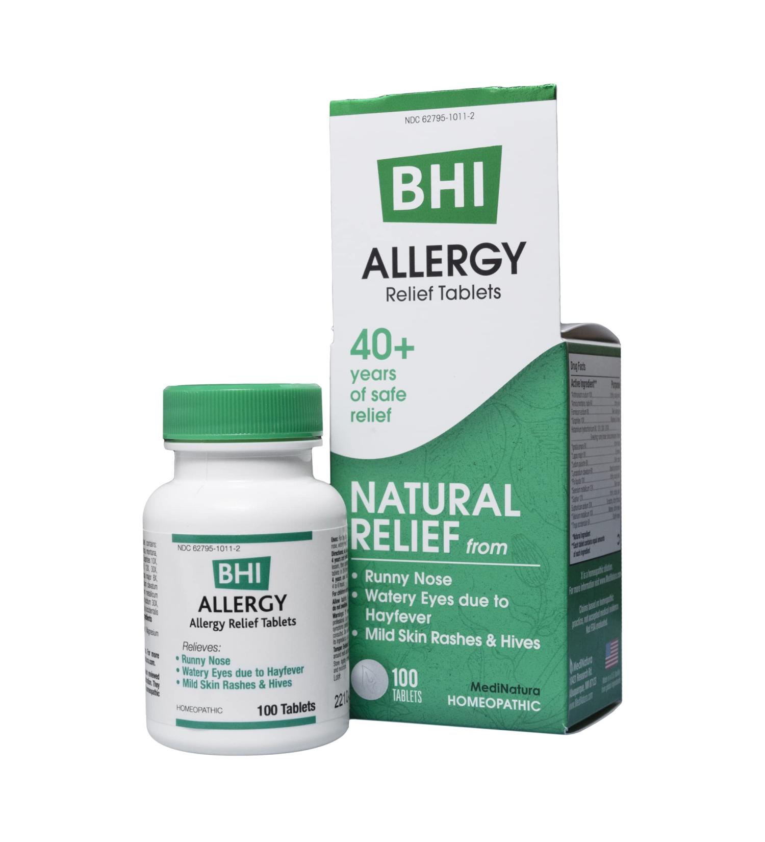 BHI Allergy Relief - Natural Homeopathic Solution | 100 Tablets for Safe Relief - Buy Online on GoSupps.com