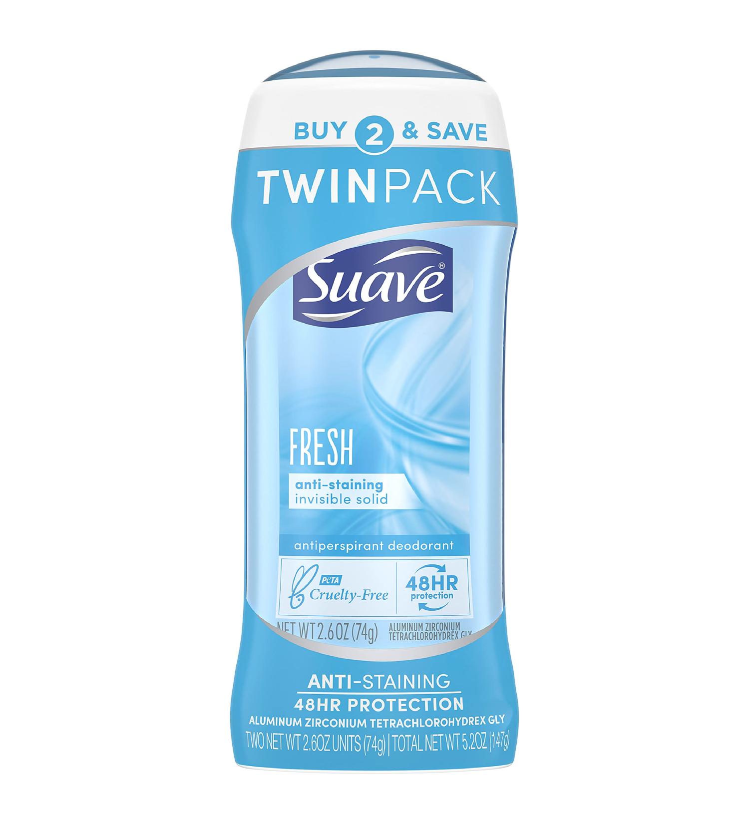 Suave Women's Fresh Deodorant Stick - 2.6 oz, 48-Hour Protection (2 Pack) - Buy Online on GoSupps.com