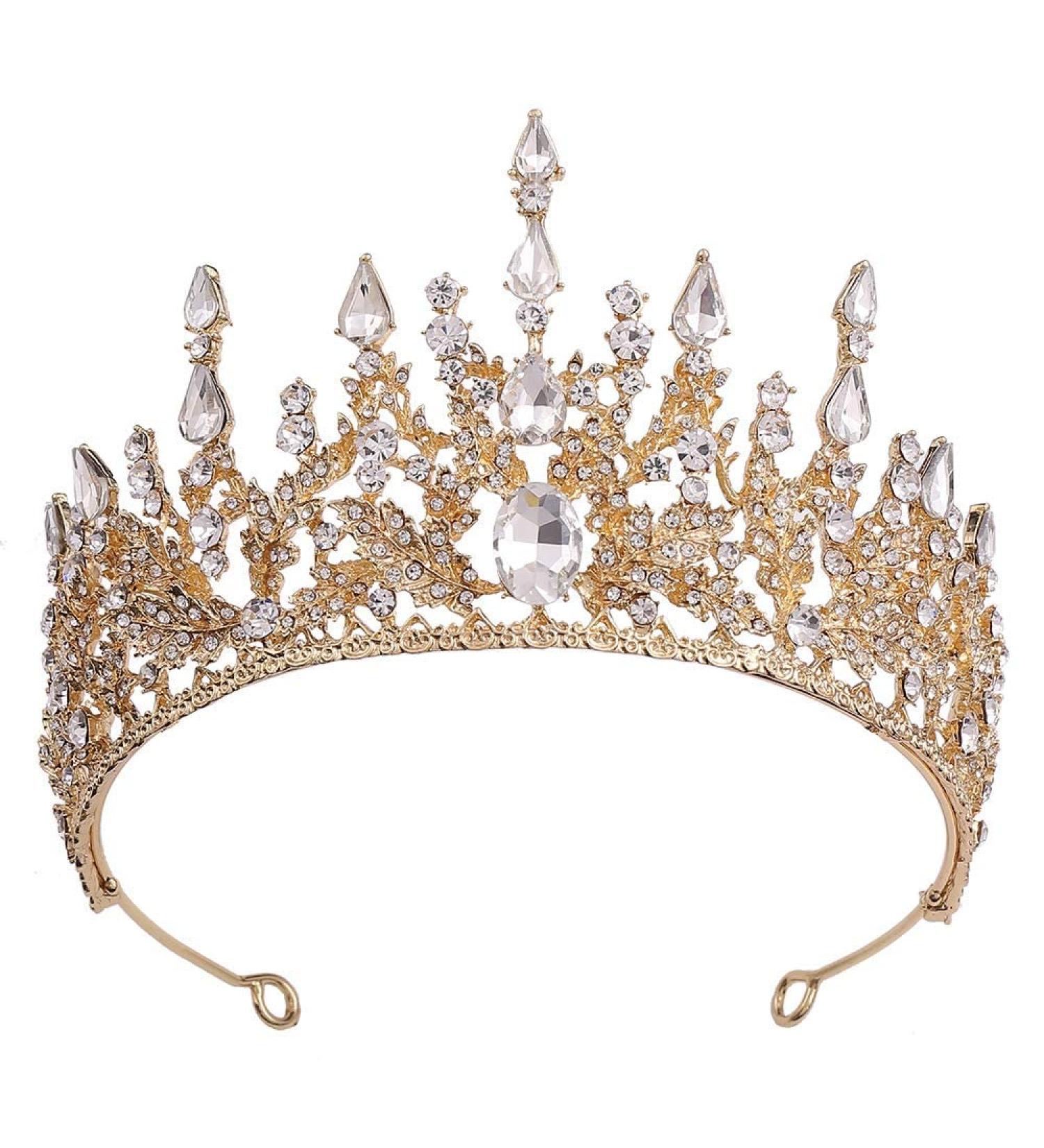 YYBD Baroque Bridal Crown - Princess Tiara for Wedding, Halloween Headpiece with Rhinestone and Crystal Accents - Buy Online on GoSupps.com