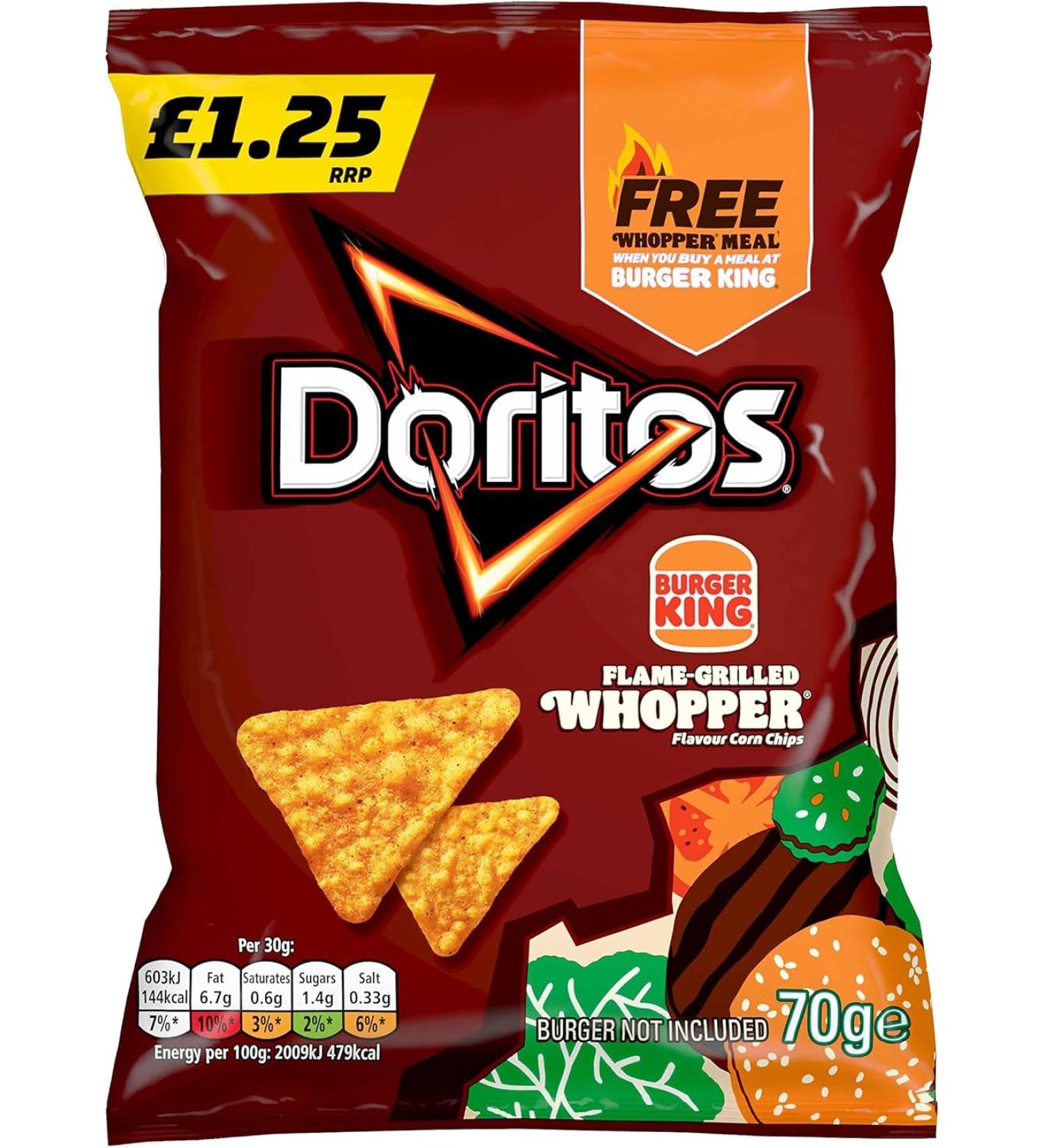 Doritos Burger King Flame Grilled Whopper 70g (15 Bags x 70g)