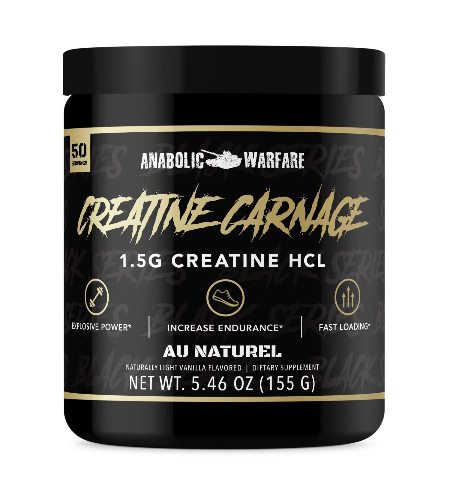 Anabolic Warfare Creatine Carnage: Build Lean Muscle & Boost Endurance with Natural Flavor - 50 Servings - Buy Online on GoSupps.com