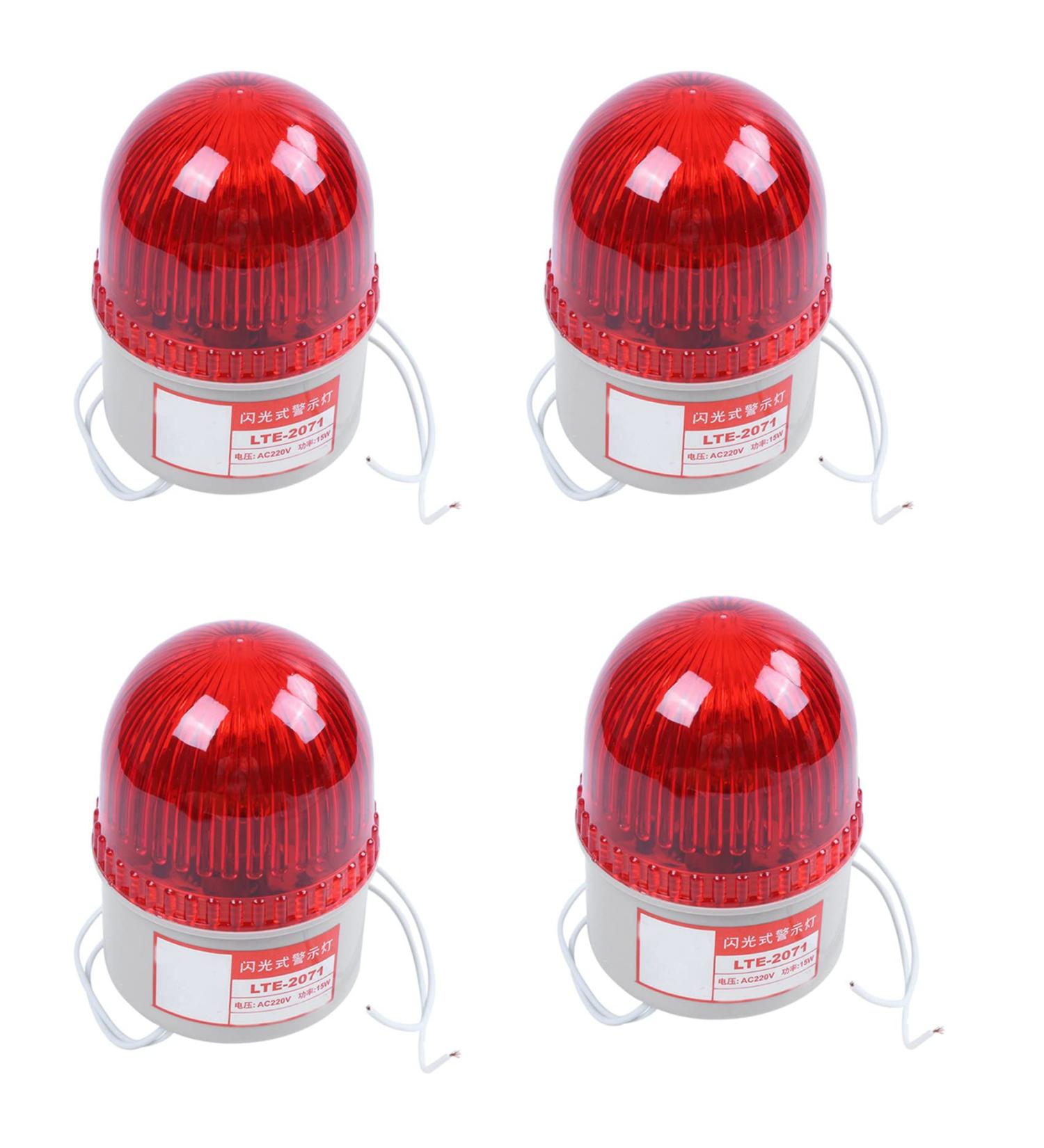 TAMOSH 4X AC 220V 15W Red Light Industrial Signal Column Flash Warning Light - International Shipping Available - Buy Online on GoSupps.com