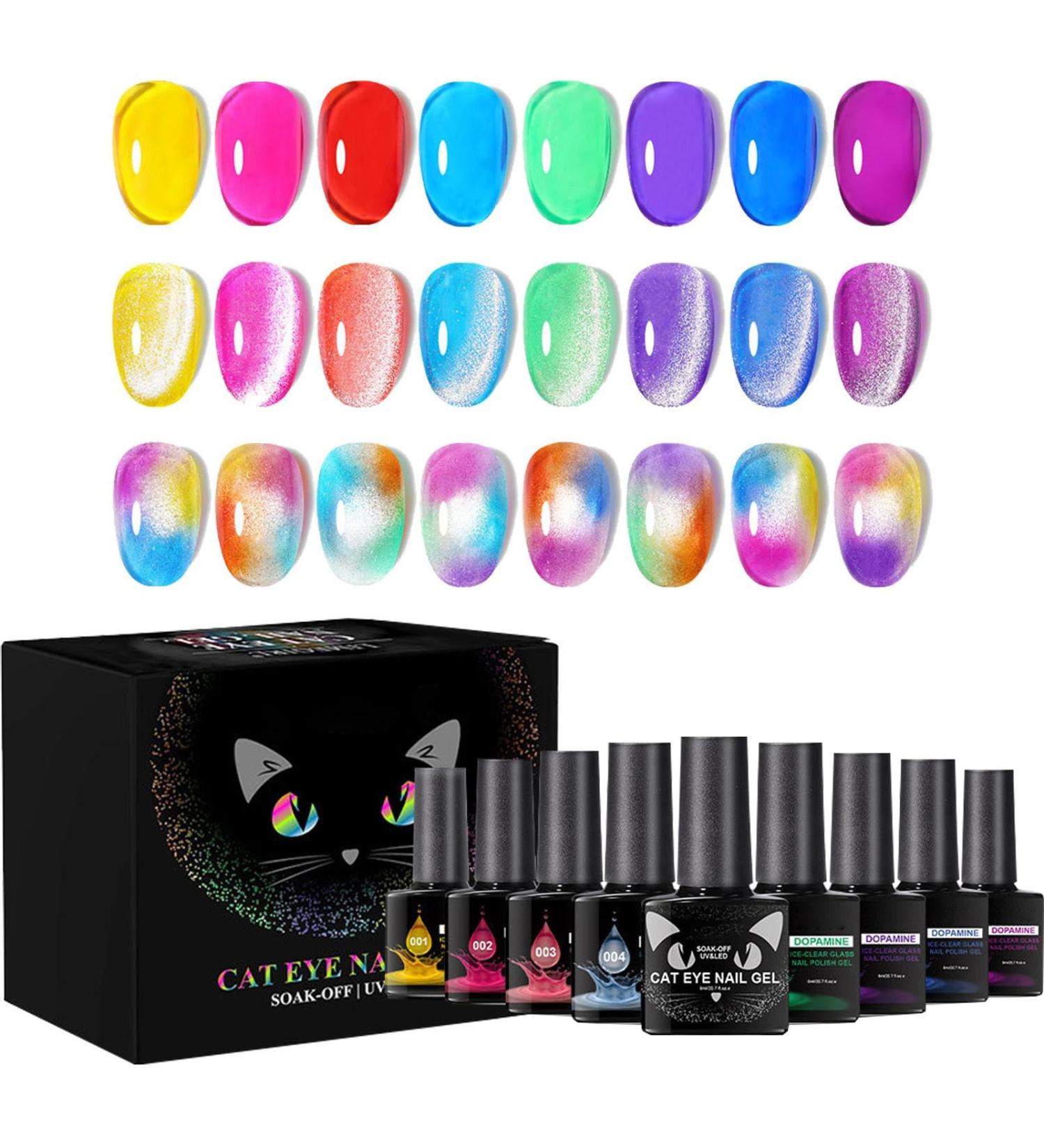 Gel Polish Set Colorful Gel Polish Fashionable Nail Polish Glittery Gel Polish Neon Nail Polish Professional Nail Polish Perfect and Suitable for Women and Girls - Buy Online on GoSupps.com