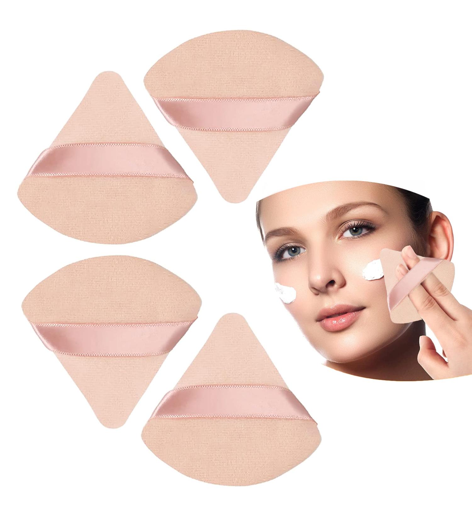 4 Pieces Triangle Makeup Powder Sponge Set - Soft Loose Powder Puff for Wet & Dry Makeup - Perfect Complexion Tool - Buy Online on GoSupps.com