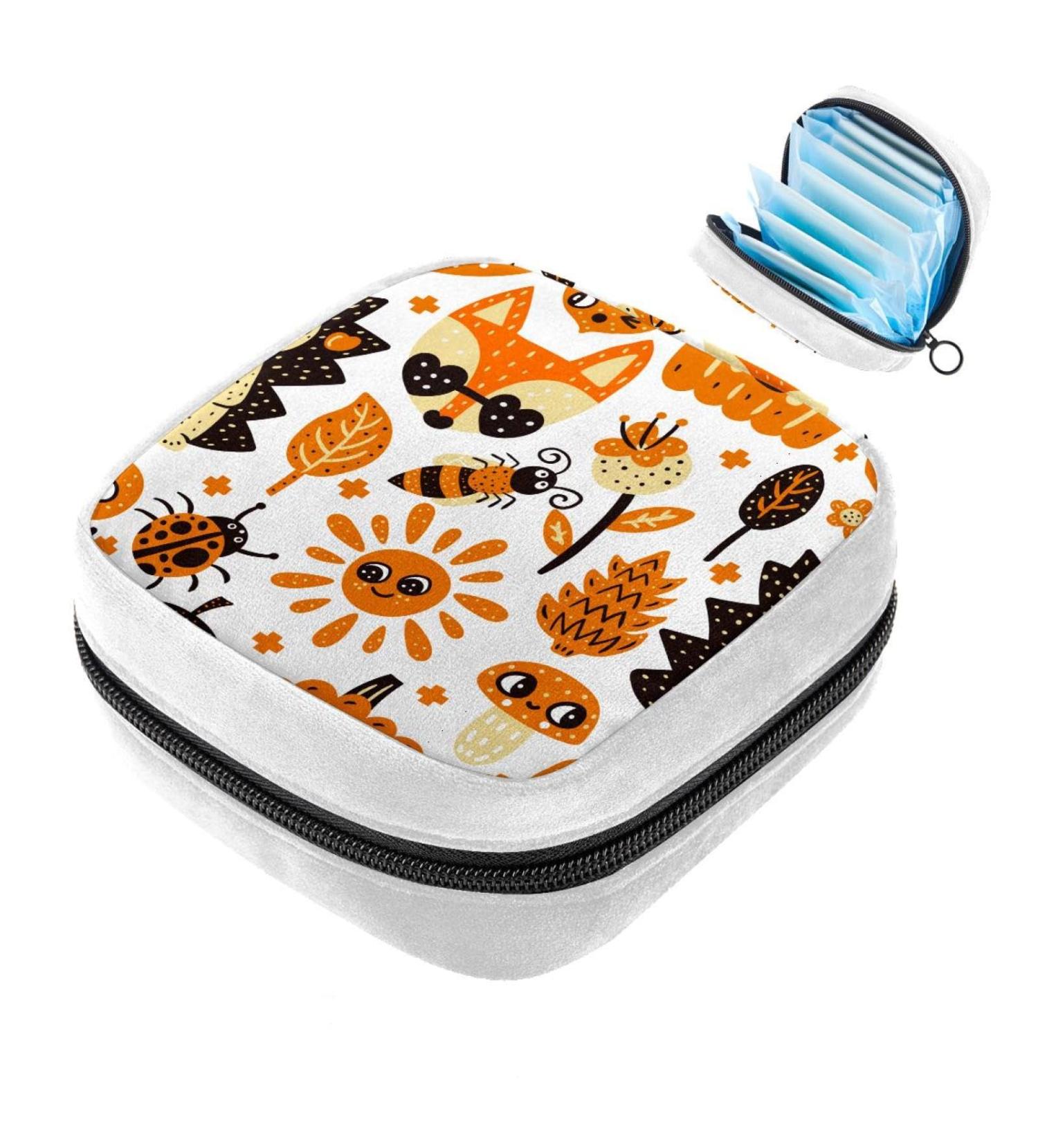 Autumn Forest Color Sanitary Napkin Storage Bag | Period Tampon Makeup Pad Pouch - Buy Online on GoSupps.com