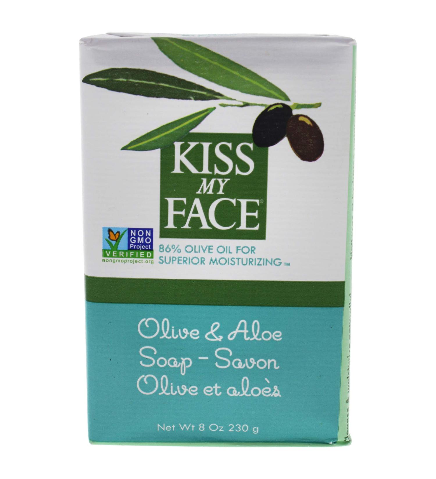 Kiss My Face Olive and Aloe Bar Soap - Unisex 8 oz | Natural Moisturizing Soap for All Skin Types - Buy Online on GoSupps.com