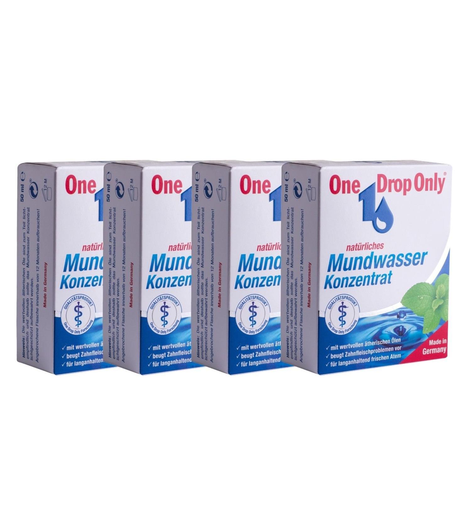 4x ONE DROP ONLY natural mouthwash concentrate 50ml natural mouth wash