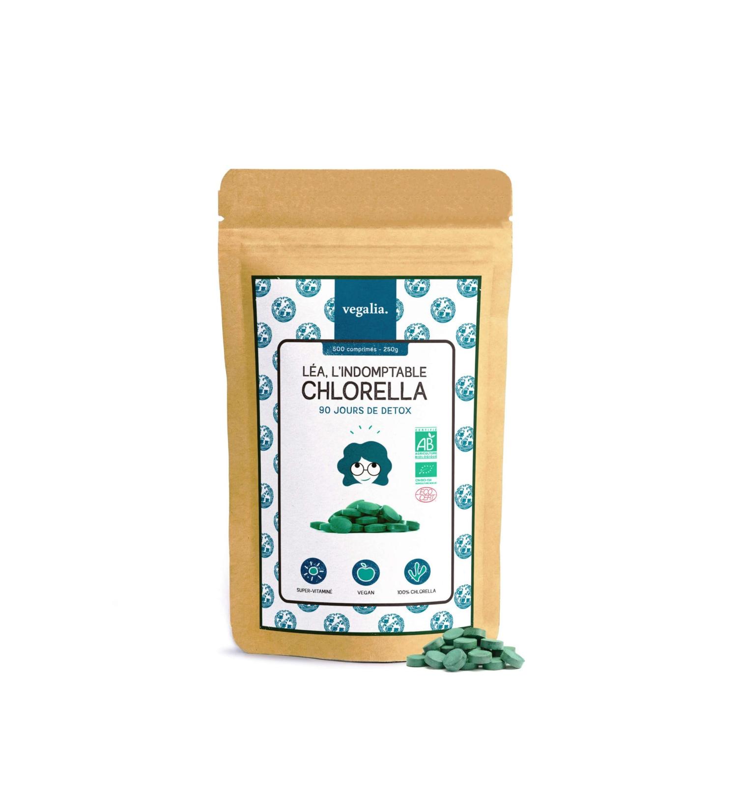 Organic Chlorella tablets - Ecocert certified grown in pure water analyzed and packaged in France - Buy Online on GoSupps.com