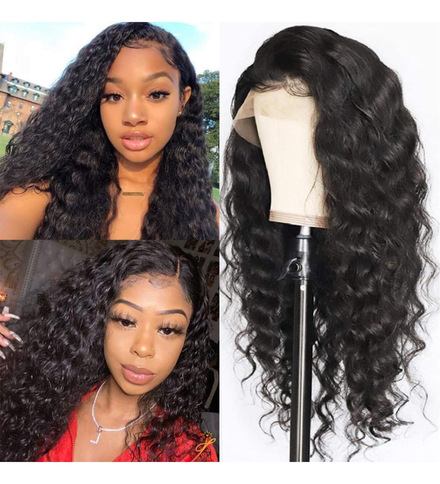 FASHION PLUS 18 Inch Loose Wave HD Lace Front Wig for Black Women - 180 Density Pre Plucked with Baby Hair - Wet and Wavy Human Hair Wig - Buy Online on GoSupps.com