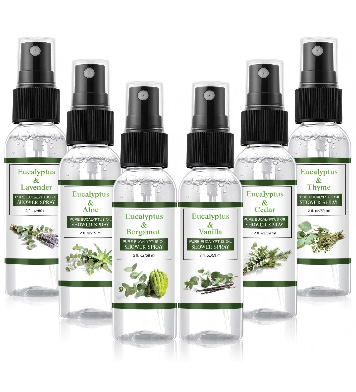 Frienda 6 Pack Eucalyptus Shower Spray with Essential Oils Portable Travel Eucalyptus Mist Spray for Spa and Sauna Steam Room Aromatherapy for Women Teacher Staff Employee Christmas Thank You Gift 2oz - Buy Online on GoSupps.com