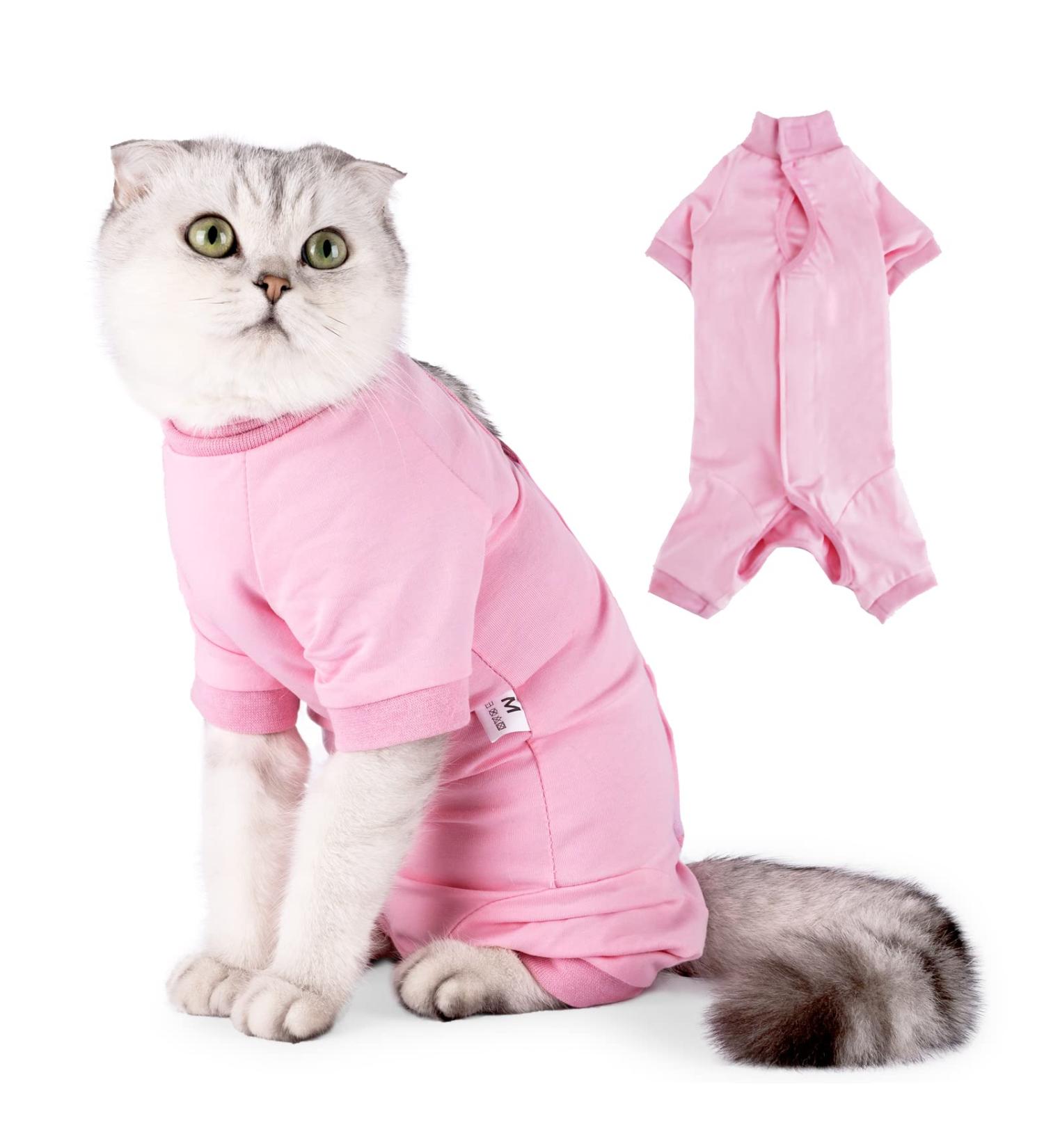 Shop Lianzimau Katzenbody for Post-Surgery Cats | Long-Sleeved E-Collar Alternative | Pink Catwear (1 Pack) - Buy Online on GoSupps.com