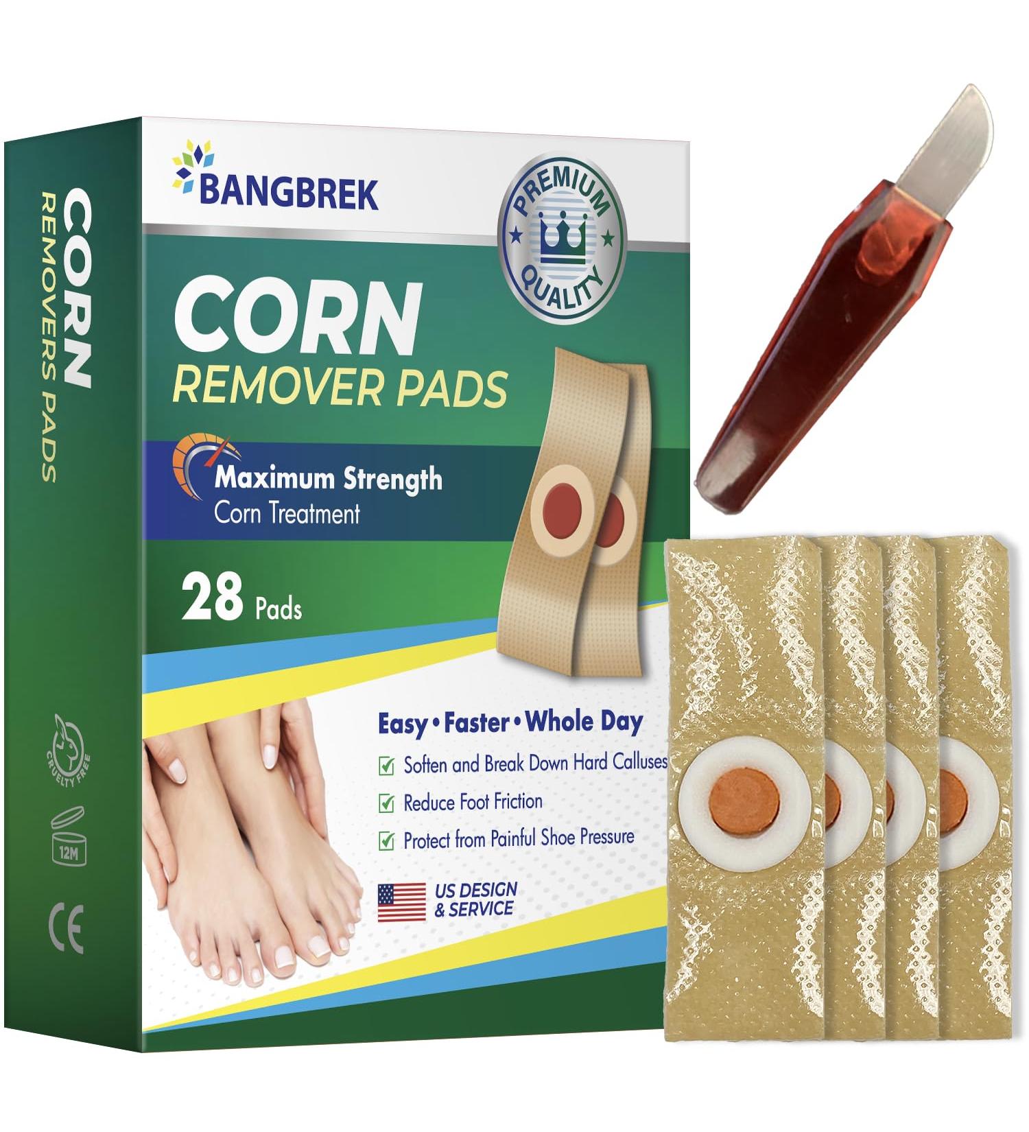 BANGBREK Corn Remover - Extra Strength Pads for Fast Corn Removal & All-Day Pain Relief - 28 Pack - Ideal for Feet & Toes - Buy Online on GoSupps.com
