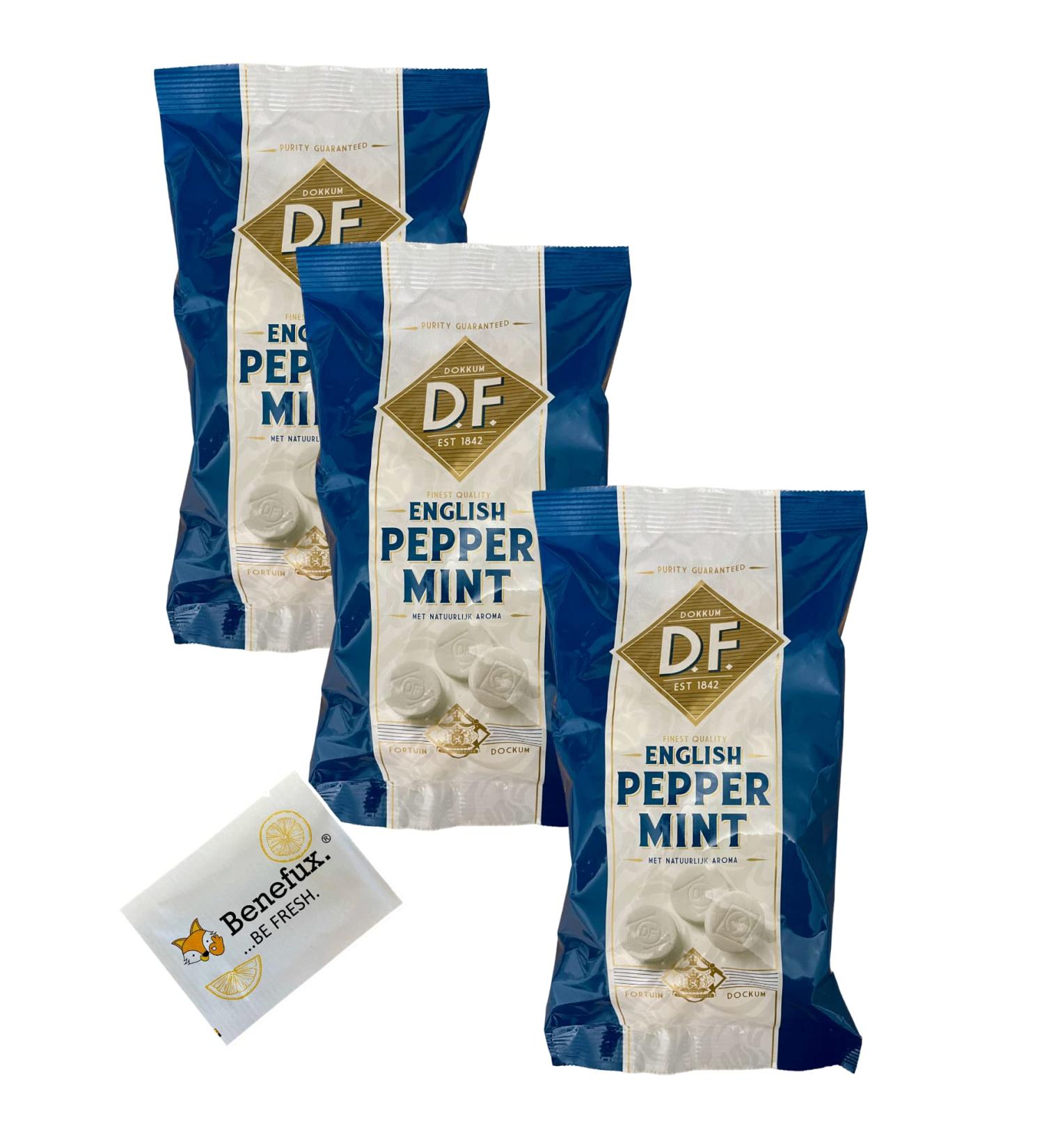 DF Pepermunt Peppermint peppermint tablets value pack 3x 450g + Benefux refreshing towel 450 g
