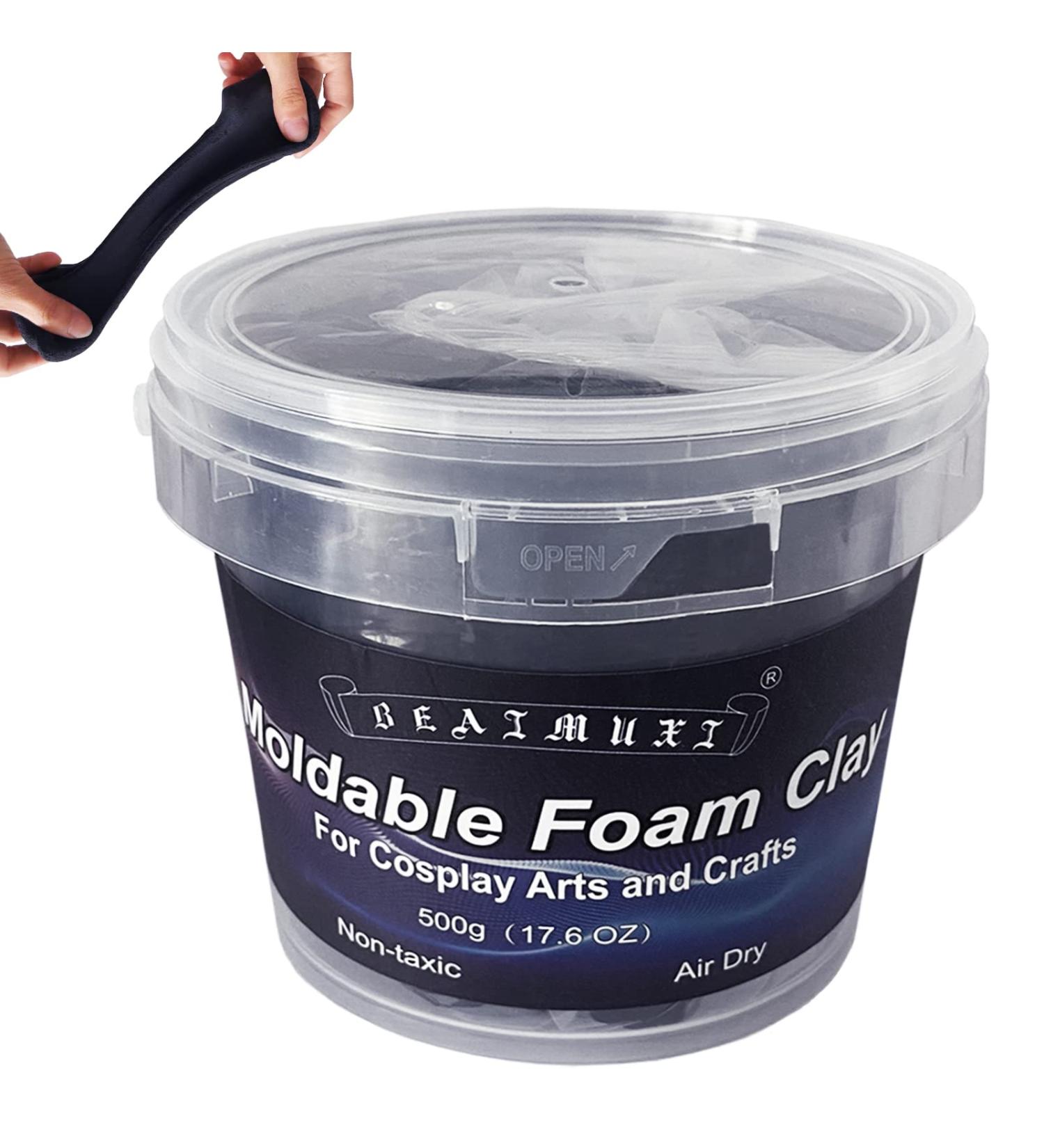 500g Black Foam Clay for Lightweight Sculpting and Cosplay Costumes - Air Dry Moldable Craft Foam - Buy Online on GoSupps.com
