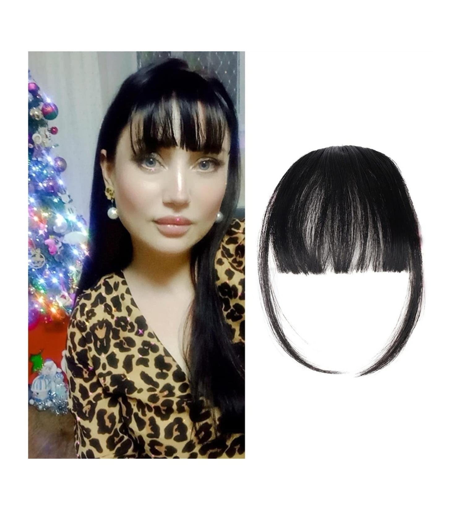 Bangs Clip in Bangs Fake Invisible Synthetic Bangs Front Fringes One Piece Straight Clip in Hair pieces Hair Extensions 3D-neat Flat Air Bangs Fake Hair Accessories for Women Curved Bangs for Daily 2 pcs K18 2# - Buy Online on GoSupps.com