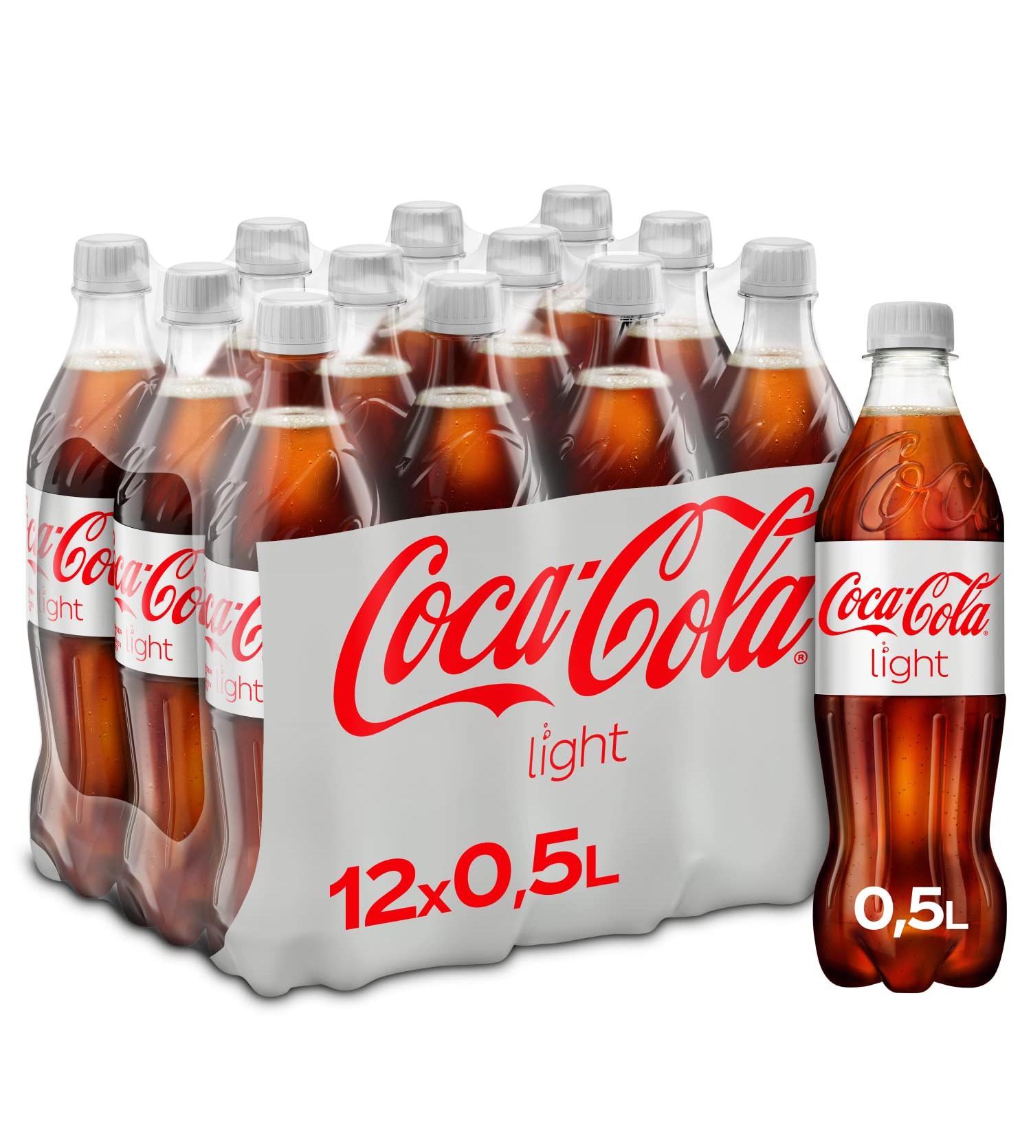 Coca -Cola Light - sparkling soft drink with original coke taste - without sugar and without calories - caffeine soft drink in disposable bottles (12 x 500 ml)