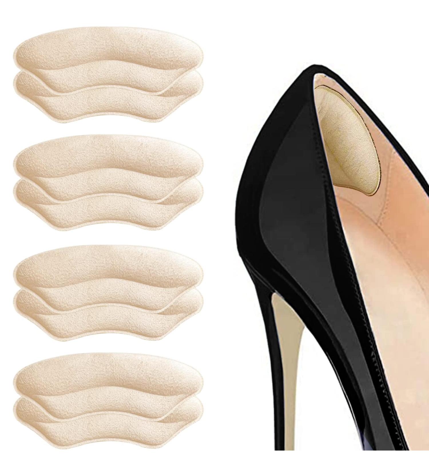Heel Pads for Shoes - Cushions & Grips for Pain Relief | 4 Pairs Beige Heel Cushion Inserts for Men & Women - Buy Online on GoSupps.com