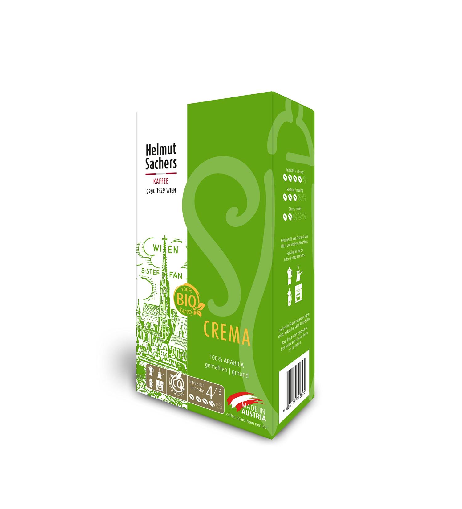 Buy Helmut Sachers Organic Coffee - Crema 100% Arabica Intensity 4/5 500g - International Shipping Available - Buy Online on GoSupps.com