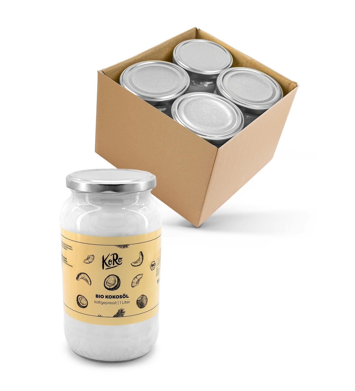KoRo - Organic Coconut Oil 6 x 1 L - Buy Online on GoSupps.com
