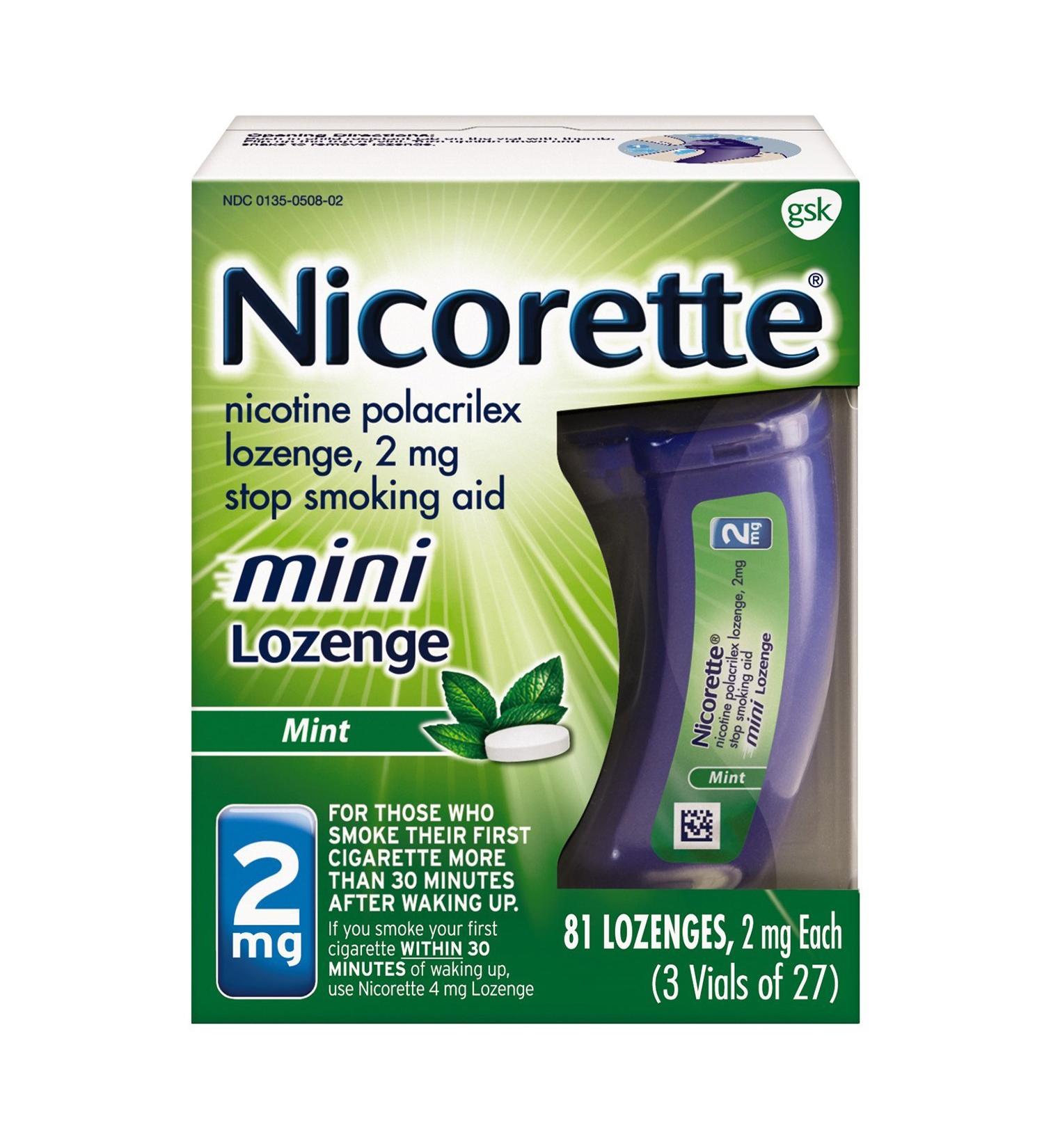 Nicorette Quit Smoking Lozenges - Fast-Acting Relief for Nicotine Cravings - Buy Online on GoSupps.com