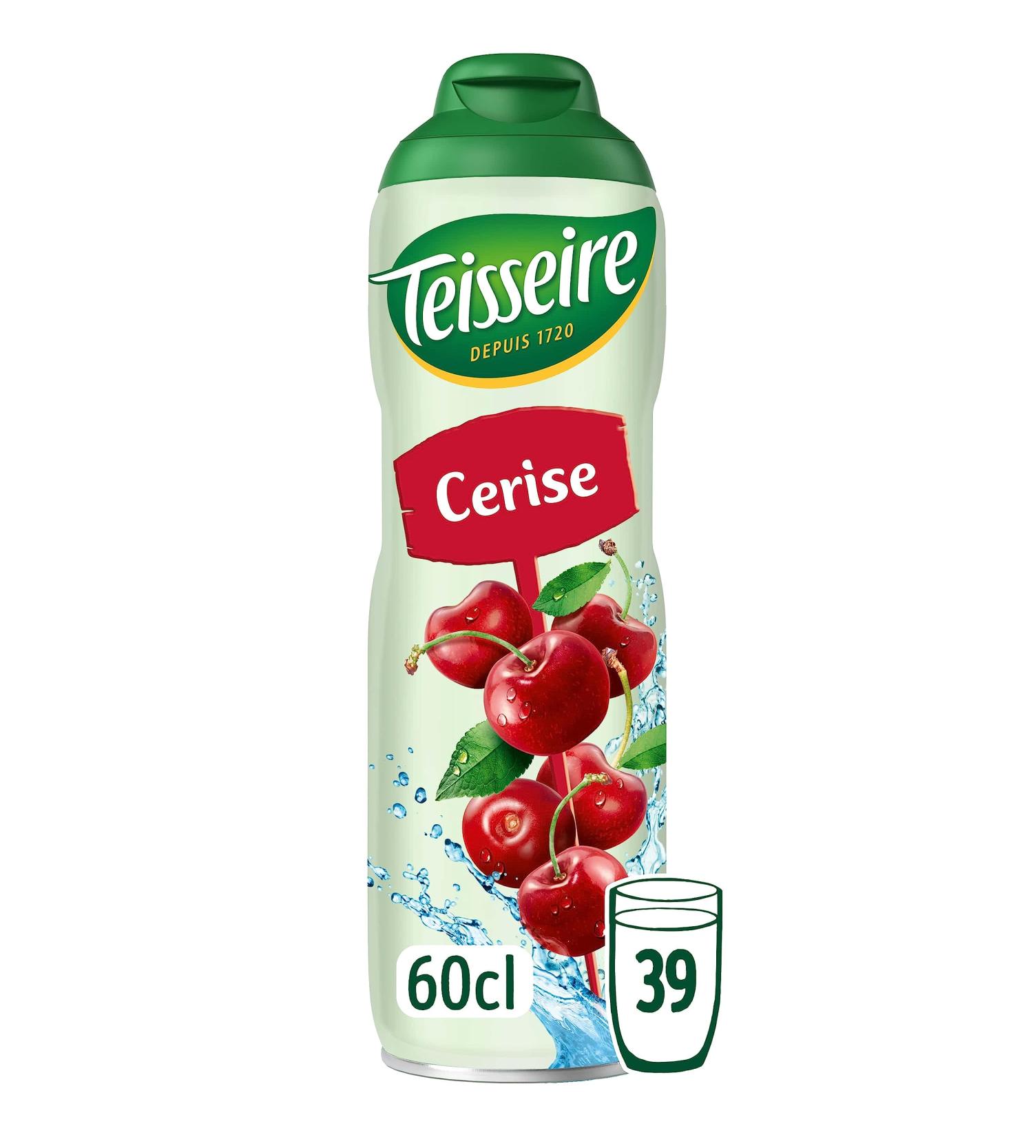 Teisseire Cherry Syrup for Refreshing Drink Cocktails Recyclable Bottle 60cl - Buy Online on GoSupps.com