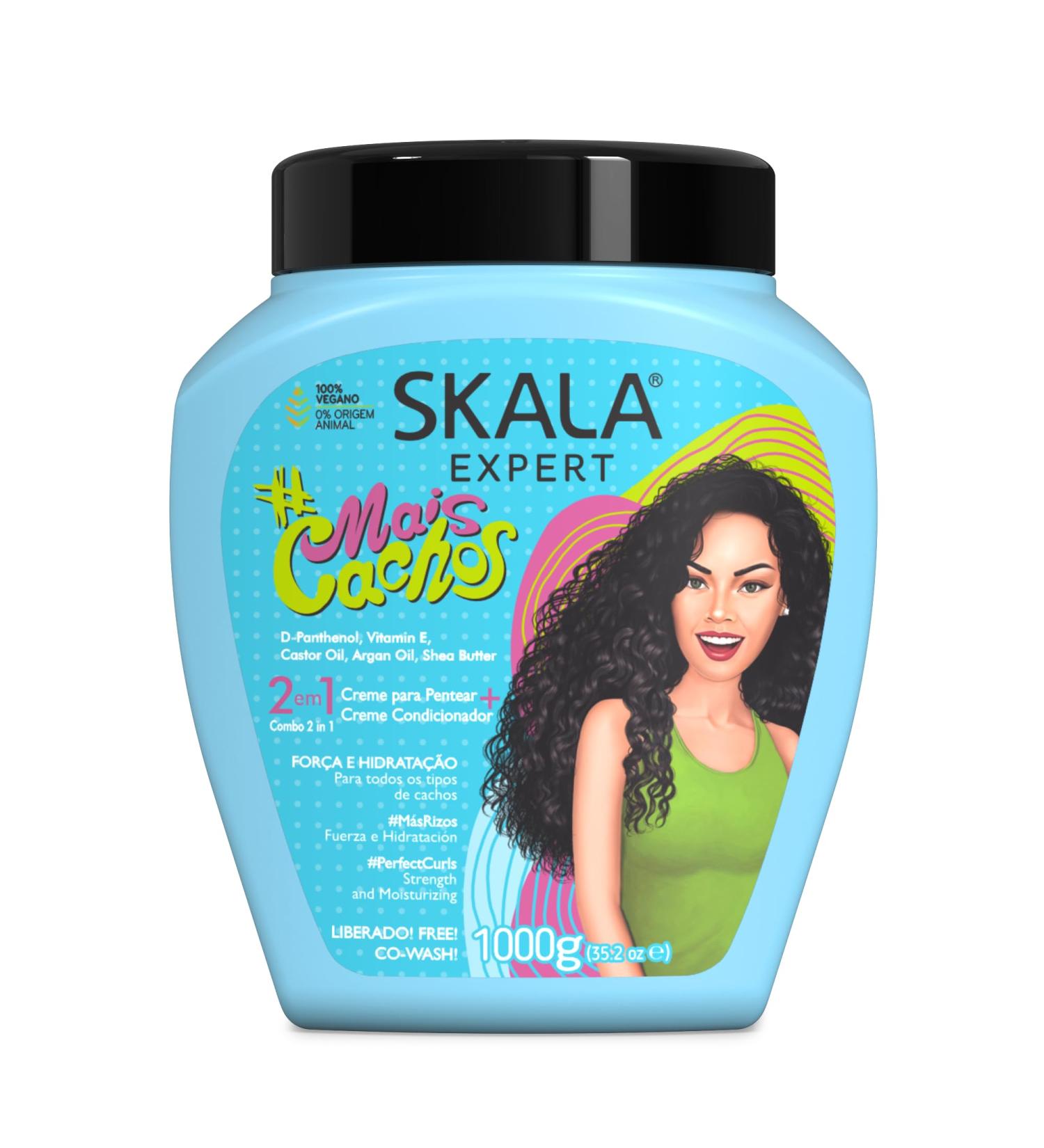SKALA Hair Type 3ABC Mais Cachos - More Curls Eliminate Anti Frizz For Curly Hair 2 in 1 Conditioning Treatment Cream and Cream To Comb - 35.2Oz - Buy Online on GoSupps.com