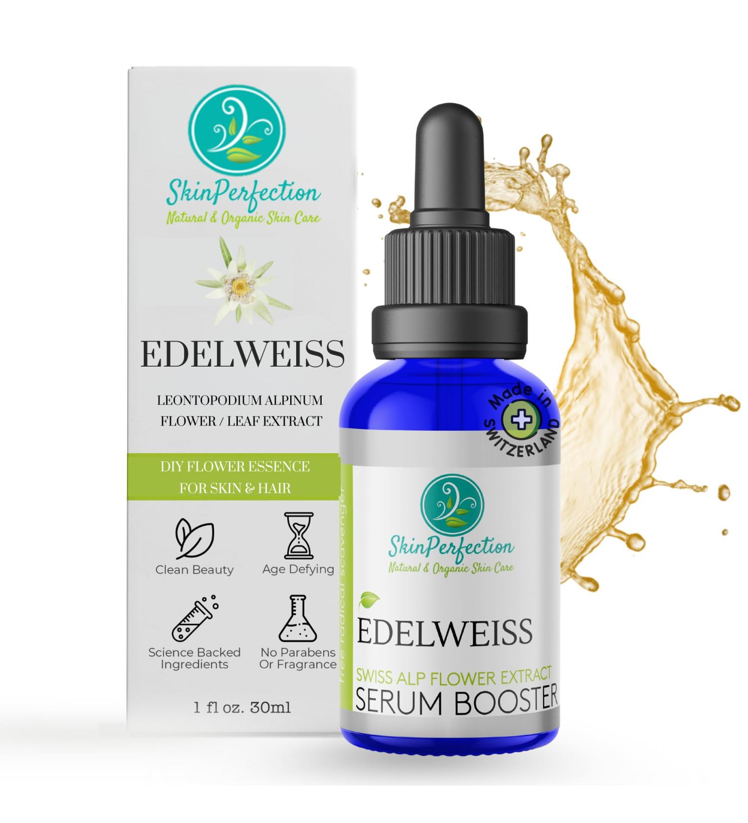 Skin Perfection Edelweiss Antioxidant Extract - Potent Anti-Aging Vitamin C for Hydration & Youthful Skin | Easy Add Dropper for DIY Skincare & Hair Lotion Supplies - Buy Online on GoSupps.com
