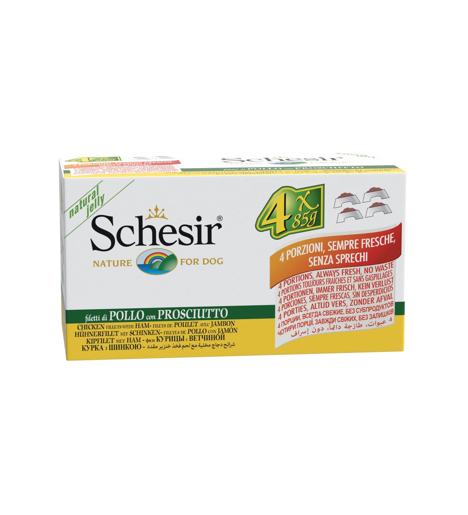 Schesir Chicken Fillet with Turkey for Dogs - Wet Food - 6 x 4 cans x 85 g - Buy Online on GoSupps.com