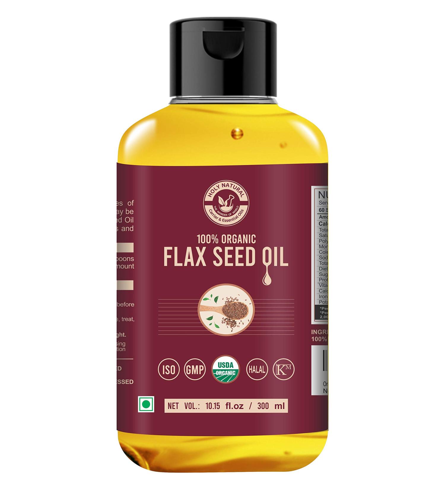 USDA Certified Organic Flax Seed Oil 10.15 fl oz - 100% Pure & Natural, Virgin Cold Pressed - Food Grade Supplement (Pack of 1) - Buy Online on GoSupps.com