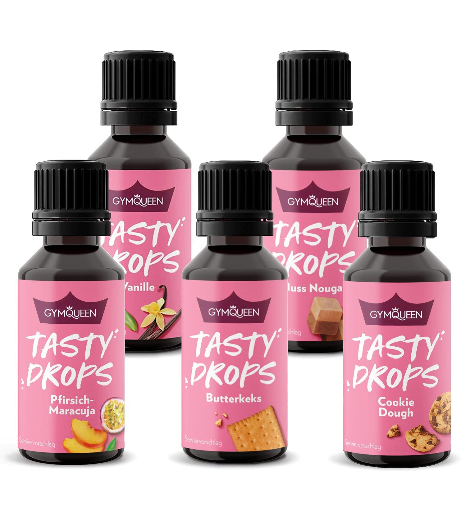 Buy GymQueen Tasty Drops 5x30ml - Calorie-Free Sugar-Free Flavor Enhancer | International Shipping - Buy Online on GoSupps.com