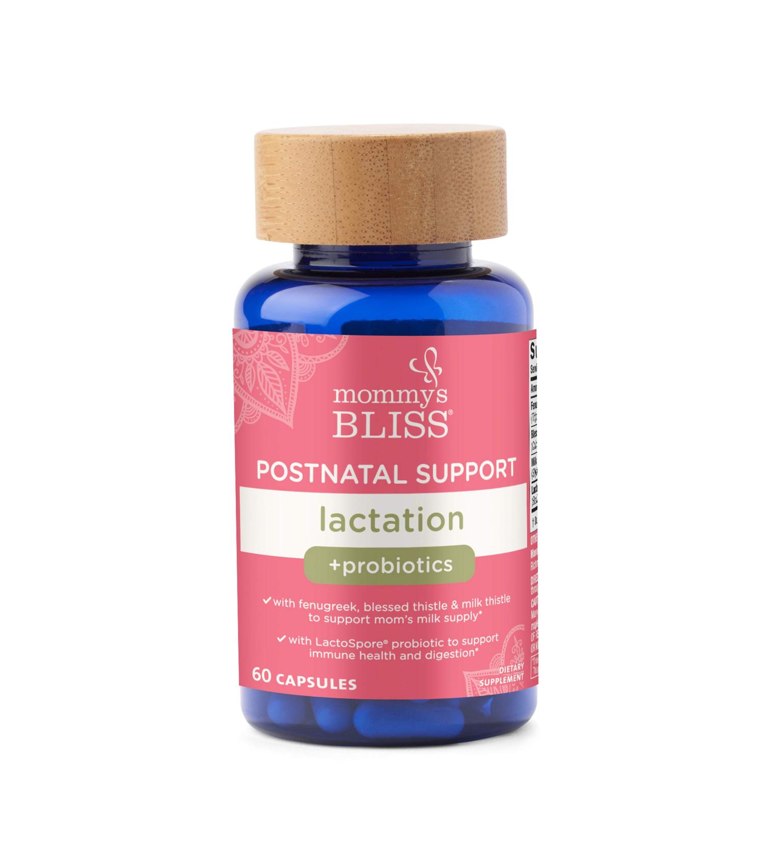 Mommy's Bliss Postnatal Lactation Support Supplement with Probiotics - 60 Servings - Buy Online on GoSupps.com