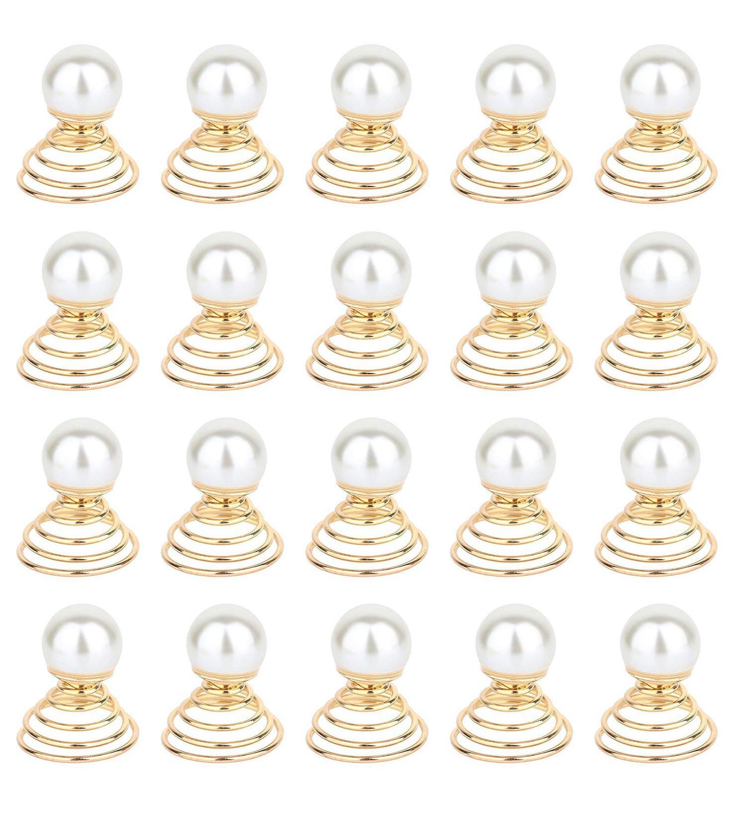 Vpang 20 Pcs Spiral Hair Pins Swirl Hair Twists - Pearl-Gold Hair Accessories for Wedding Bridal - Metal Spiral Twist Hairpins - Buy Online on GoSupps.com