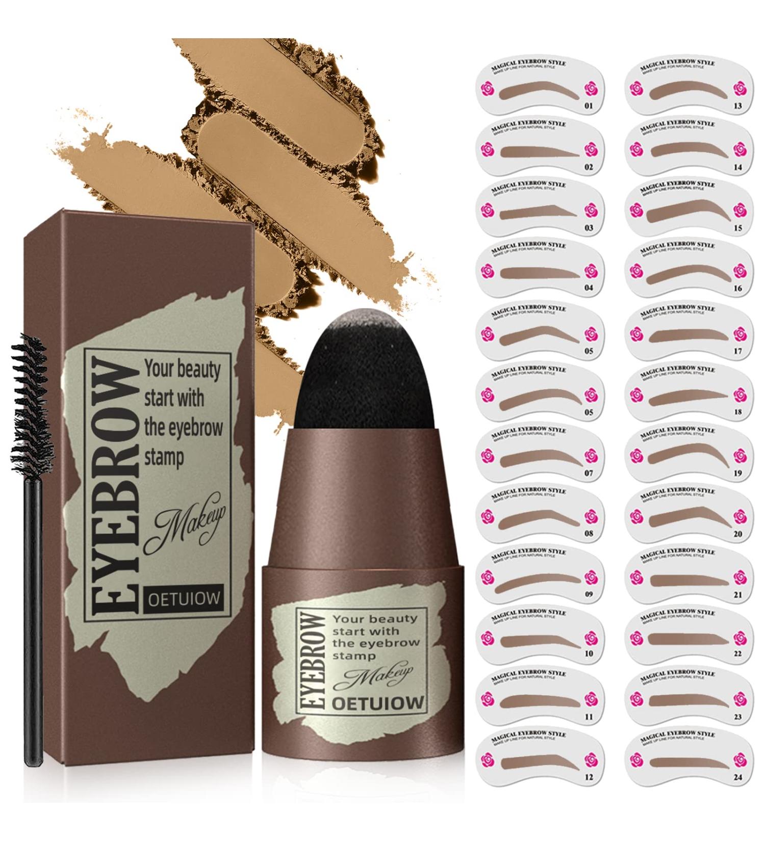 Eyebrow Stamp Stencil Kit - 24 Reusable Stencils for Perfect Natural Brow Shaping - Long-Lasting Waterproof Trio Kit in Blonde - Buy Online on GoSupps.com