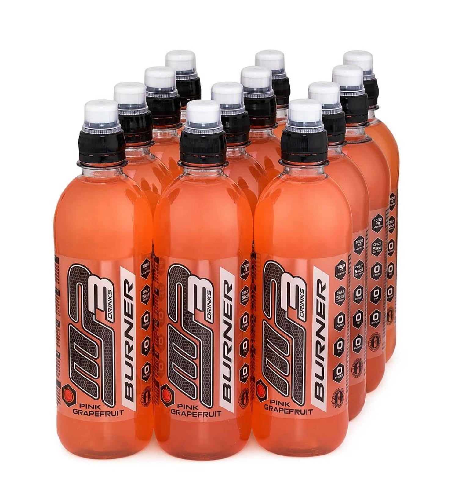 MP3 MP3 Low Calorie Sugar Free Sports Energy Drink L-Carnitine Fat Burner for Weight Loss Grapefruit Flavour Ready to Drink - Pack (12 x 500ml)