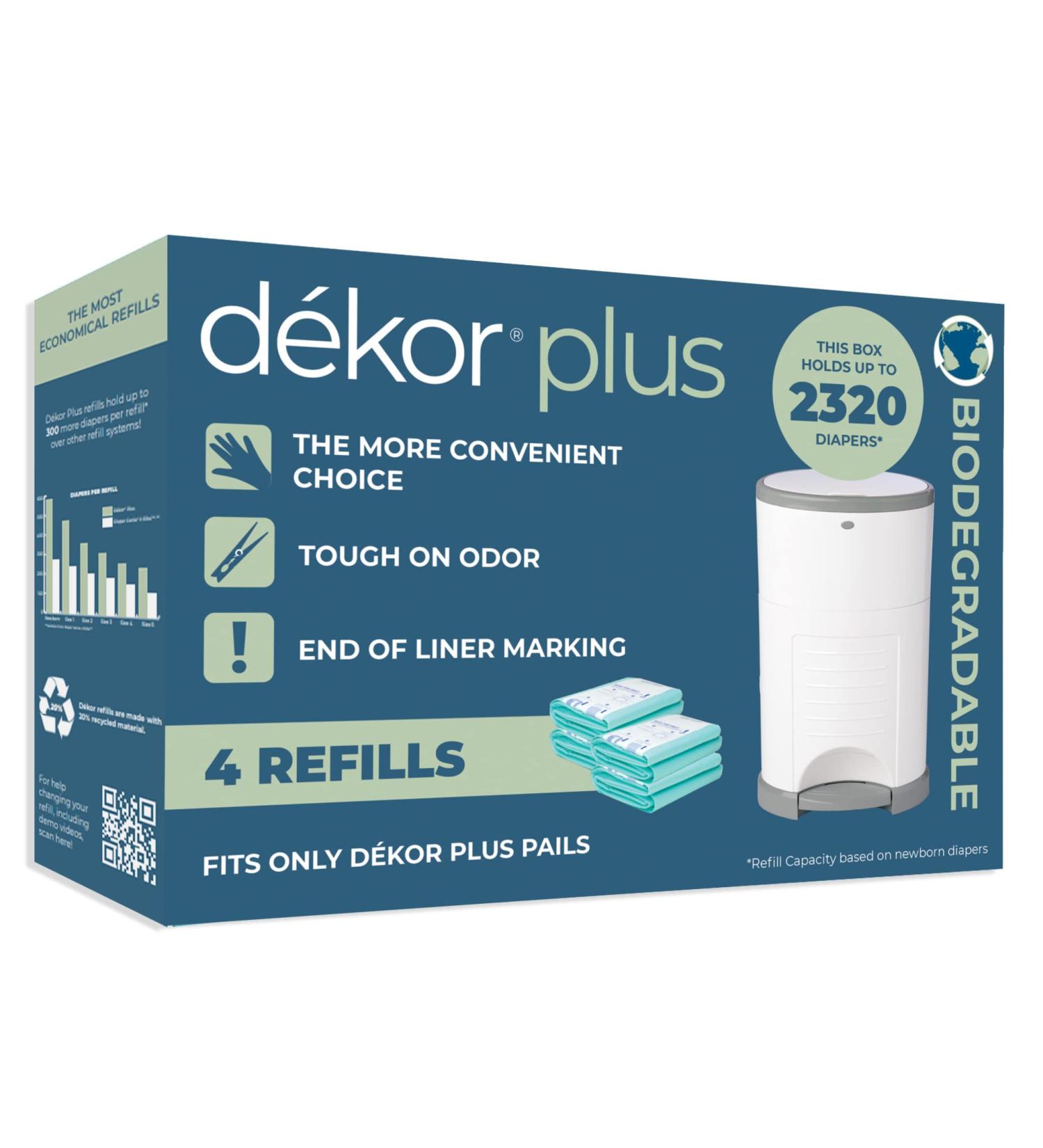 Diaper Dekor Plus Diaper Pail Liner Refills Biodegradable  4 Pack - Buy Online on GoSupps.com