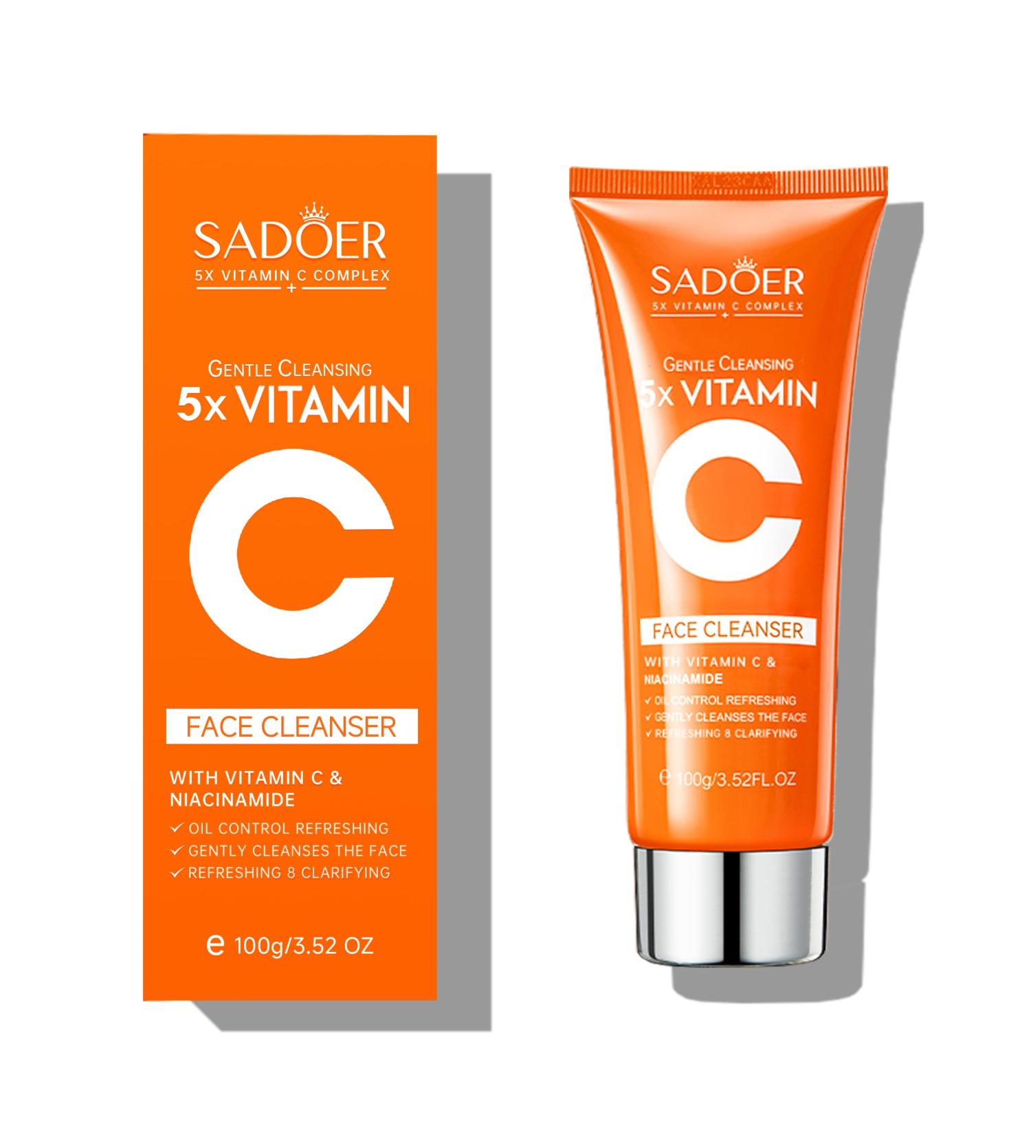 5X Vitamin C Face Cleanser 100g Niacinamide & Hyaluronic Acid Gentle Pore Refining Daily Wash for Oily &Dull Skin Clear Oil Balancing Popular Skincare Gift Women 1 Face Cleanser - Buy Online on GoSupps.com