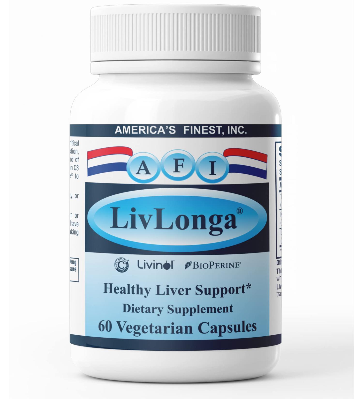 AFI Liver Support Livlonga | Fatty Liver Cleanse Supplement | Turmeric Curcumin | Garcinia Indica | BioPerine for Absorption | Promotes Morning Recovery | for Women and Men| 60 Veg caps - Buy Online on GoSupps.com