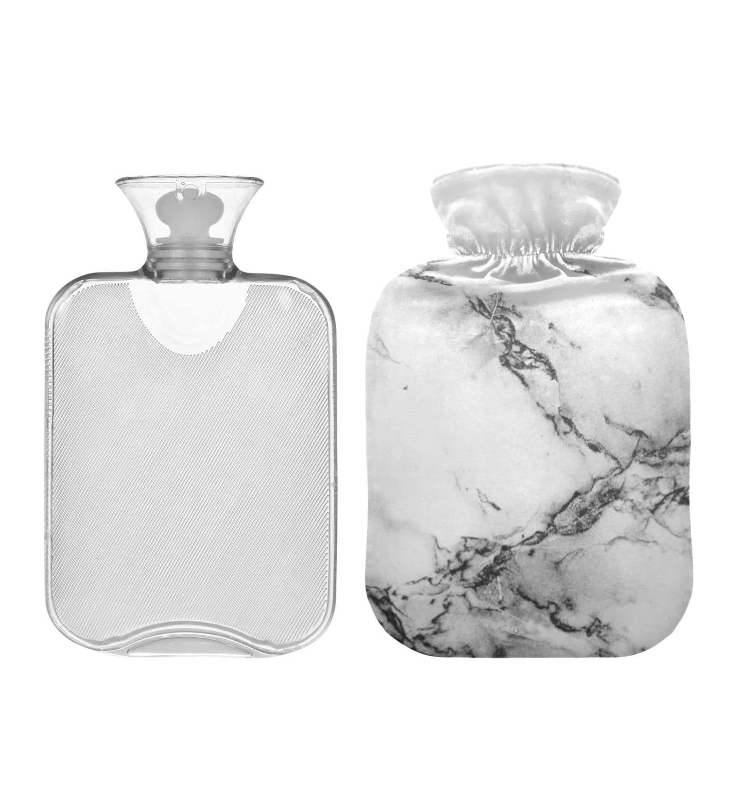 Buy 2L White Marble Hot Water Bottle with Cover | Pain Relief & Winter Hand Feet Warmer - Fast International Shipping - Buy Online on GoSupps.com