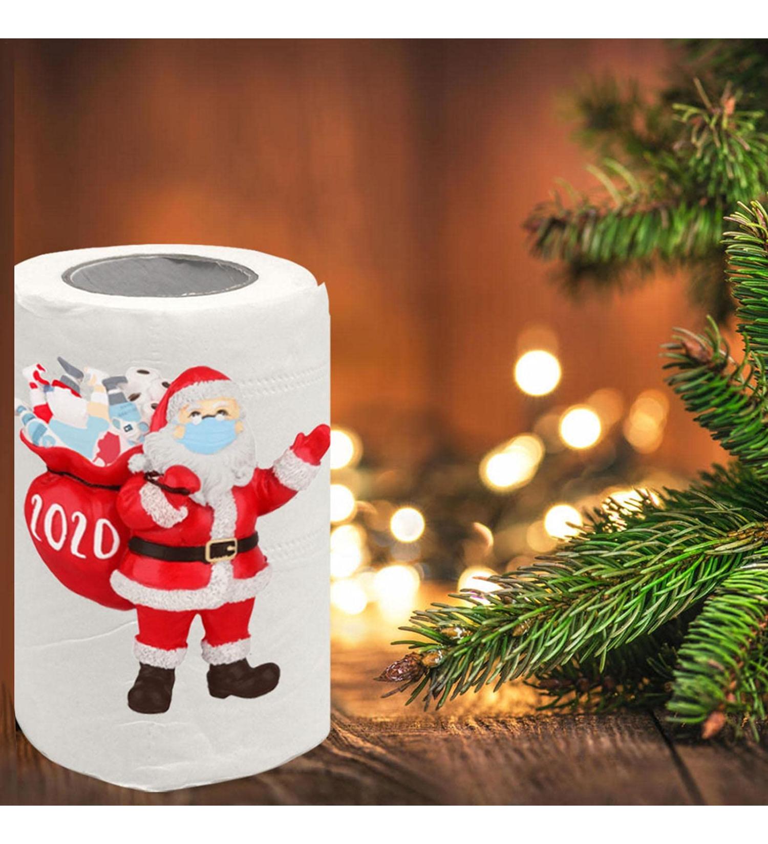 1 Roll Santa Claus Toilet Paper Merry Christmas Tissue Paper Funny Prank Tissue for Christmas Stocking Stuffers Favors Goforwealth - Buy Online on GoSupps.com