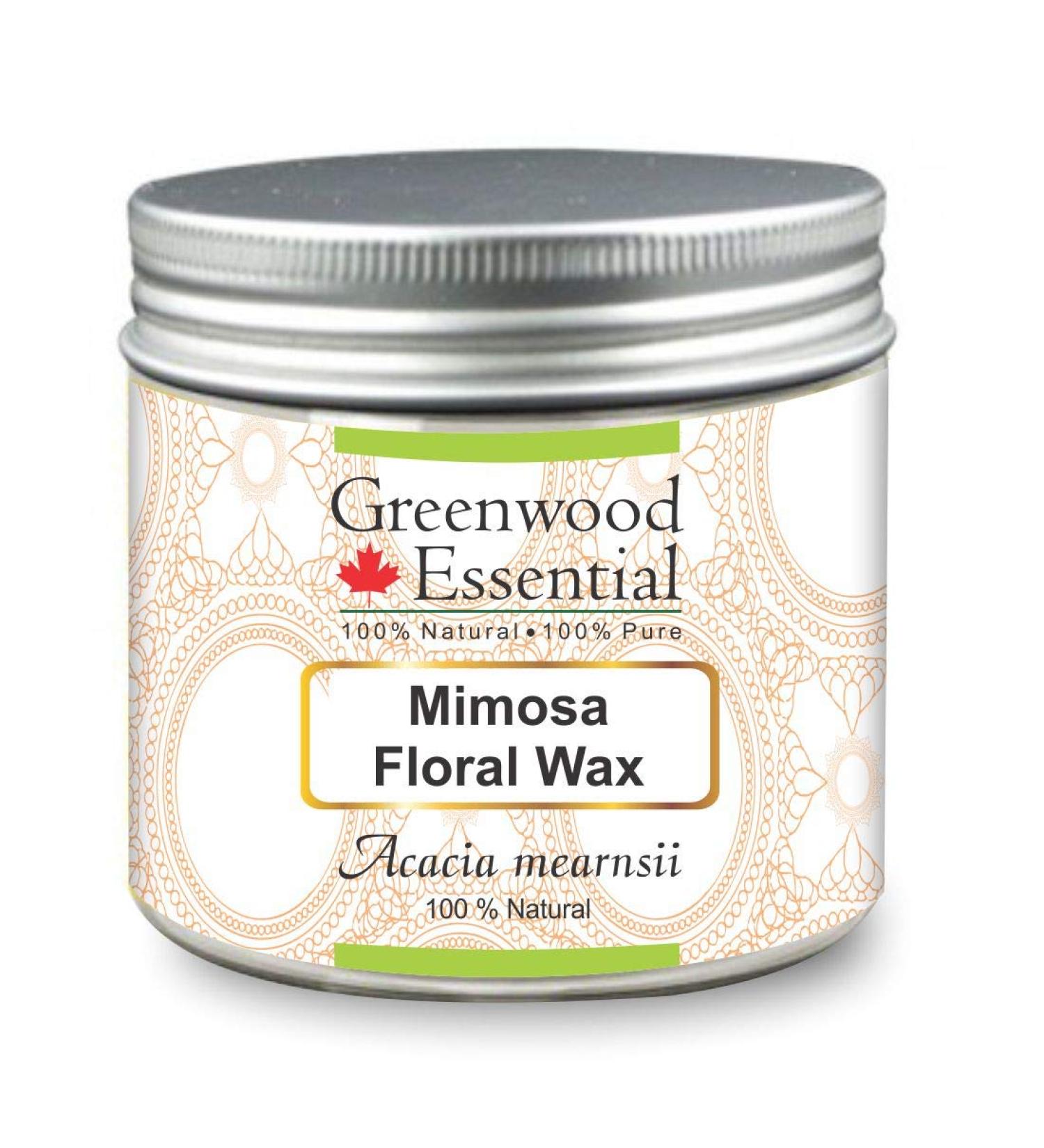 Greenwood essential natural mimosa flower wax (acacia mearnsii) natural therapeutic quality 50gm (1.76 oz) pure mimosic flower wax 50 g (1 Pack)