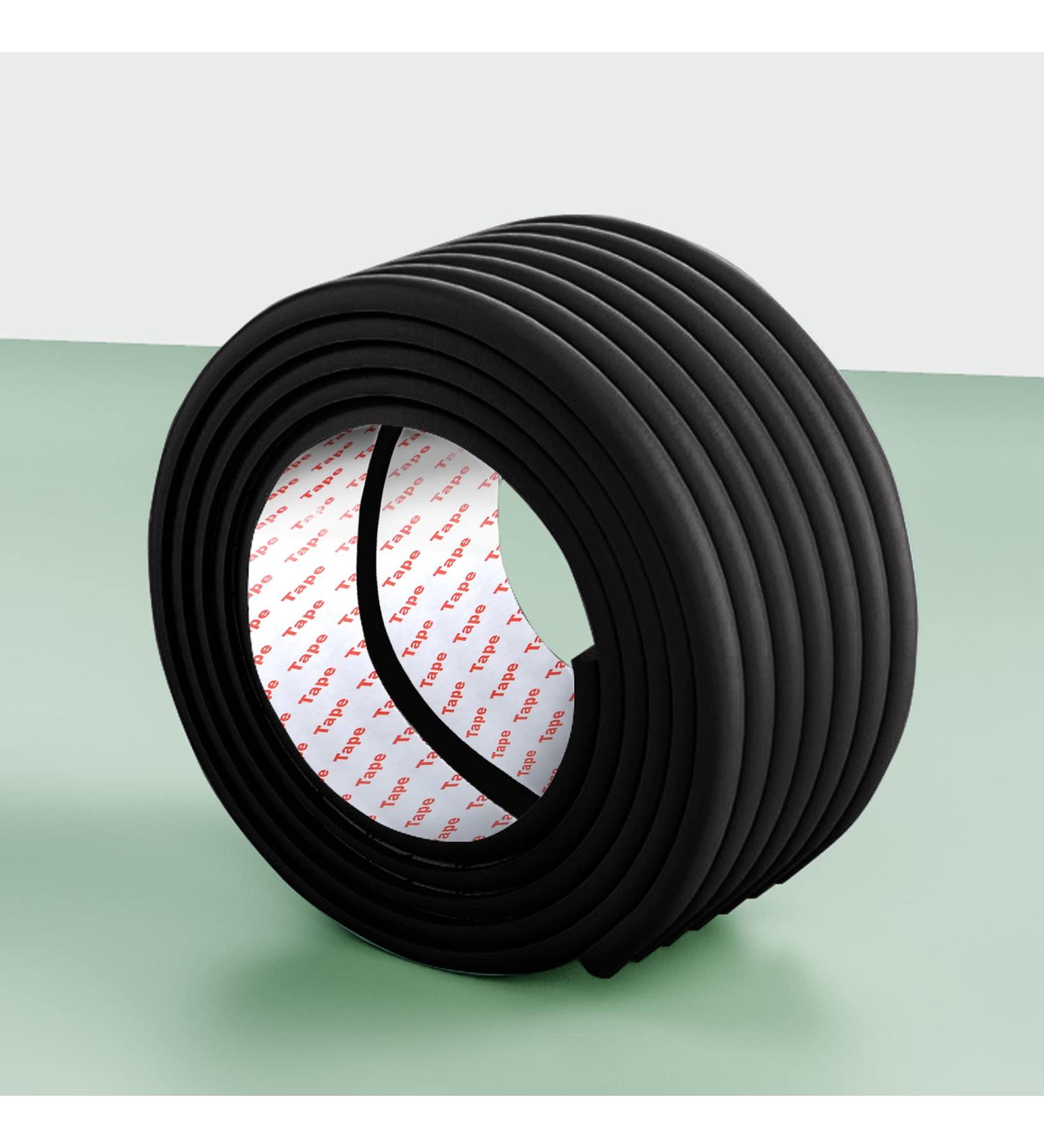 Extra-Wide Edge Protector for Baby - 12.5ft Black | 3M Adhesive | Babyproofing Foam Padding for Table, Desk, Furniture - Buy Online on GoSupps.com