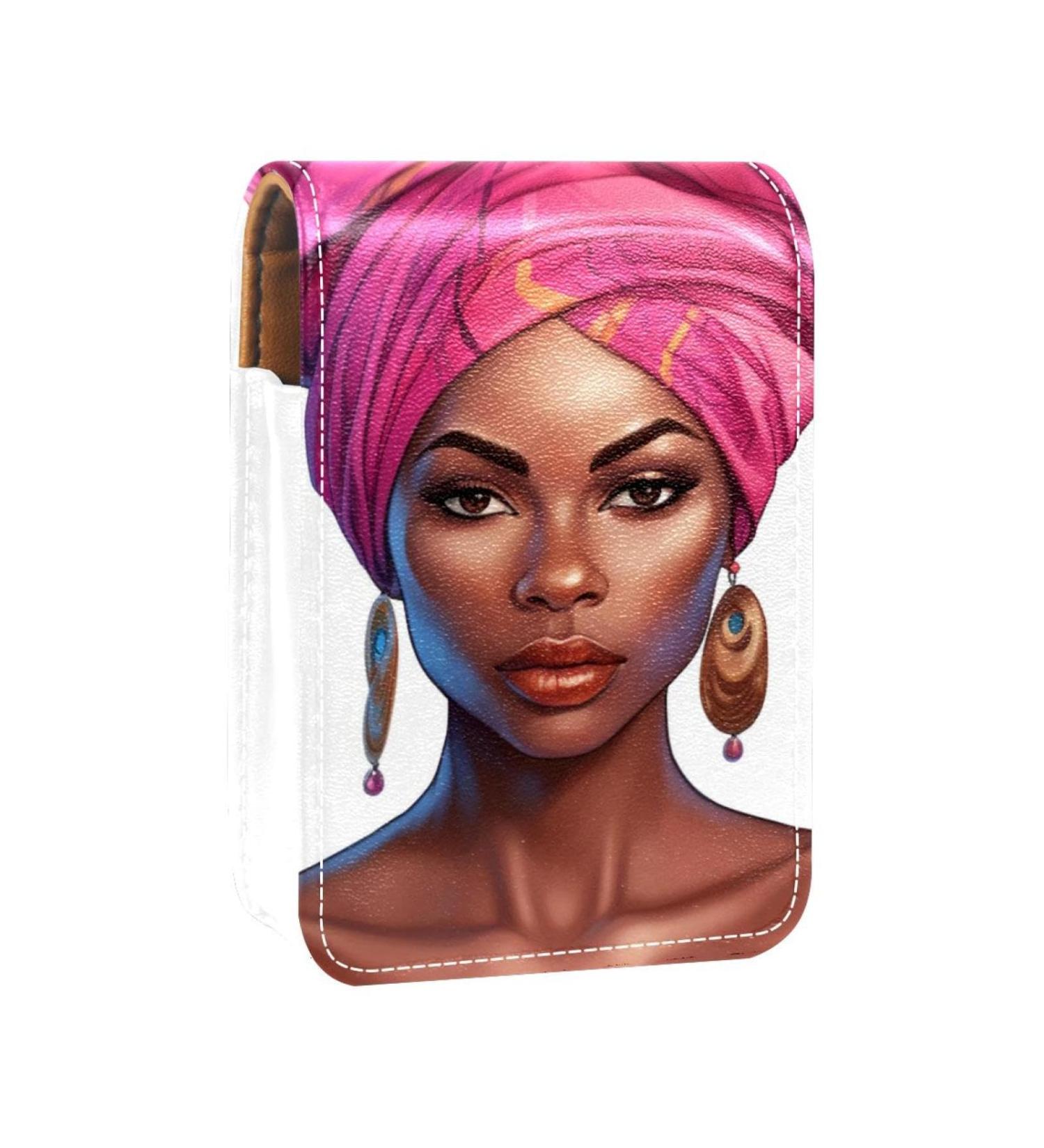 Premium Leather Lipstick Case with Mirror | Mini Lip Gloss Organizer for African American Women - Stylish & Compact - Buy Online on GoSupps.com