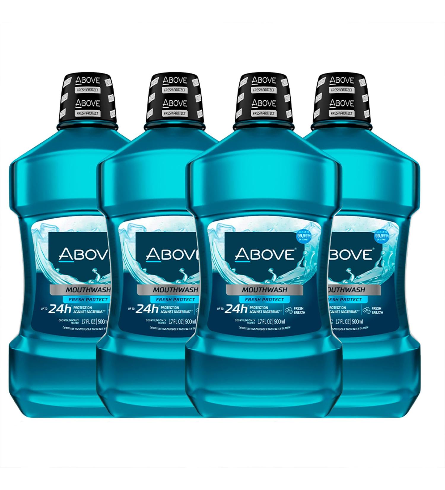 Above 24 Hours Mouthwash Fresh Protect 17 oz - Bad Breath Mouthwash - Combats Plaque and Cavities - Non Alcohol Mouthwash - Promotes Gum Health - Buy Online on GoSupps.com