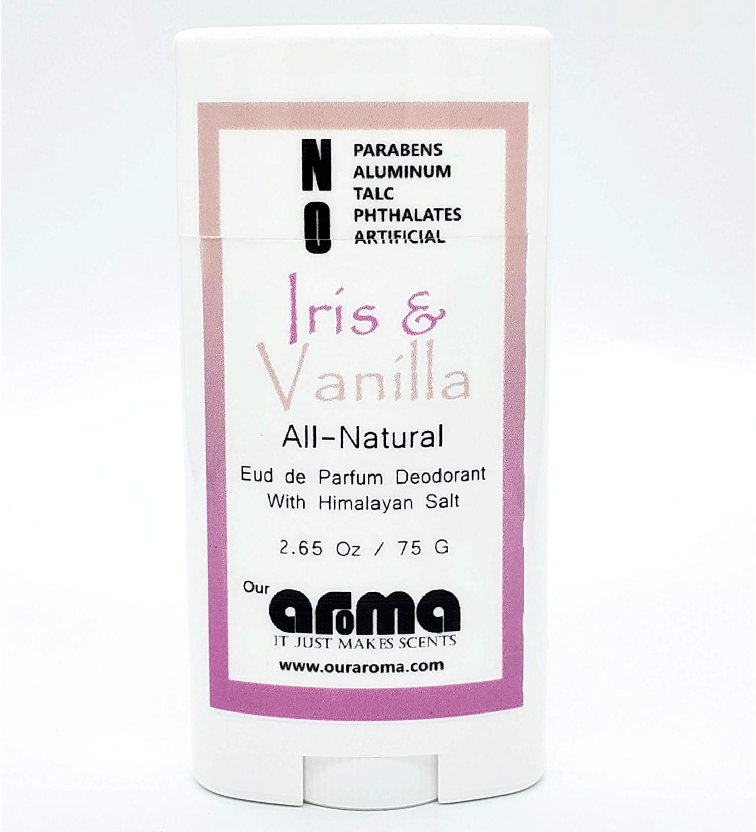 Our Aroma All Natural Deodorant for Women - Vegan No Aluminium or Gluten Cruelty Free - Free of Parabens & Sulfates - Iris & Vanilla Scent - Buy Online on GoSupps.com