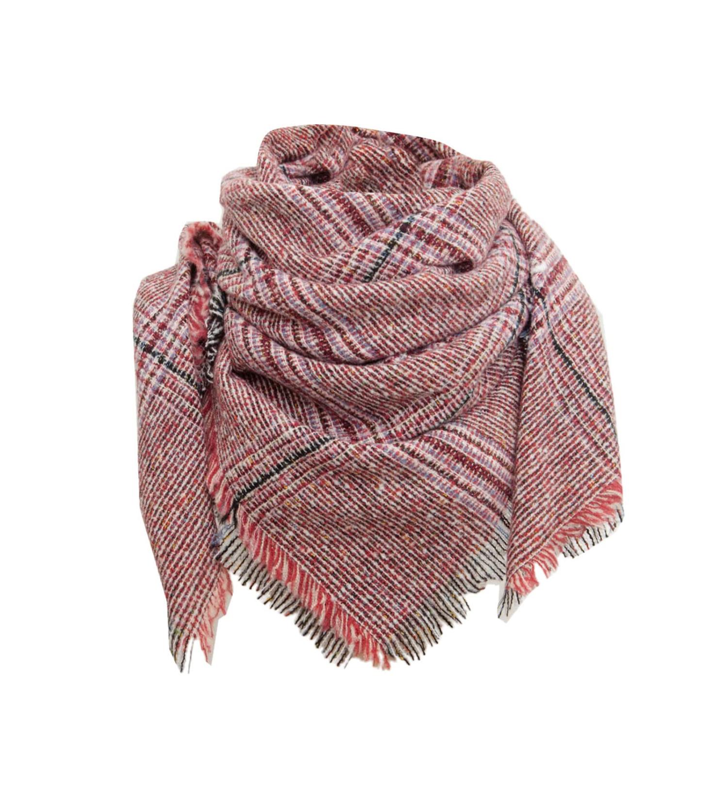 Hanxiulin Women's Watermelon Red Triangle Scarf - Classic Cotton Poncho Wrap for Winter & Autumn Fashion - Buy Online on GoSupps.com